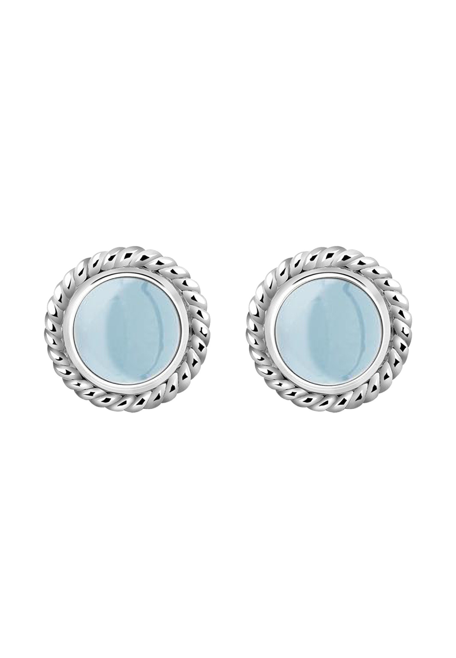 Nenalina Paar Ohrstecker »Ohrringe Aquamarin Geburtsstein März Trend Stilvoll 925 Silber«