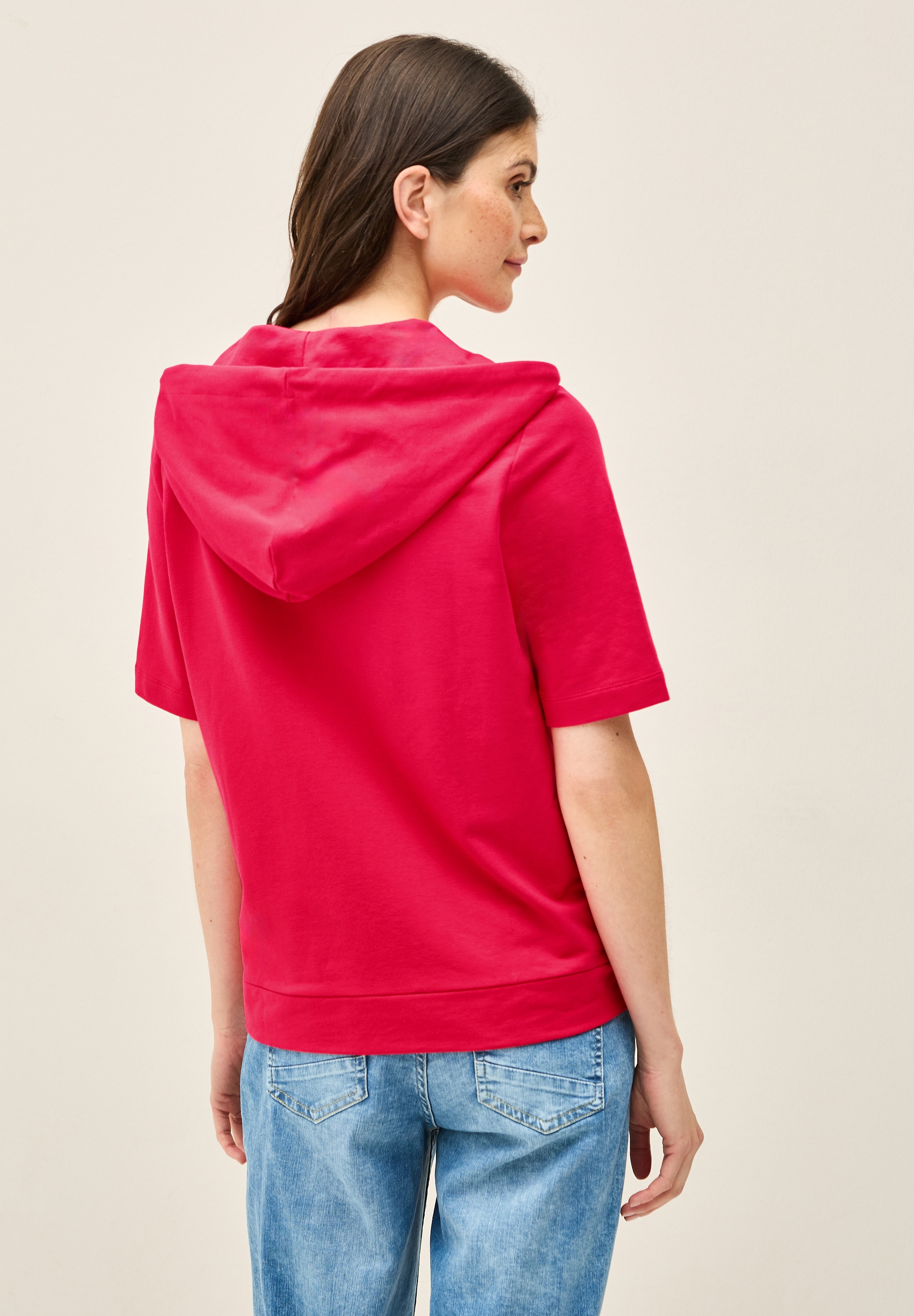 Cecil Kapuzensweatjacke, kurzarm, mit Kordelzug