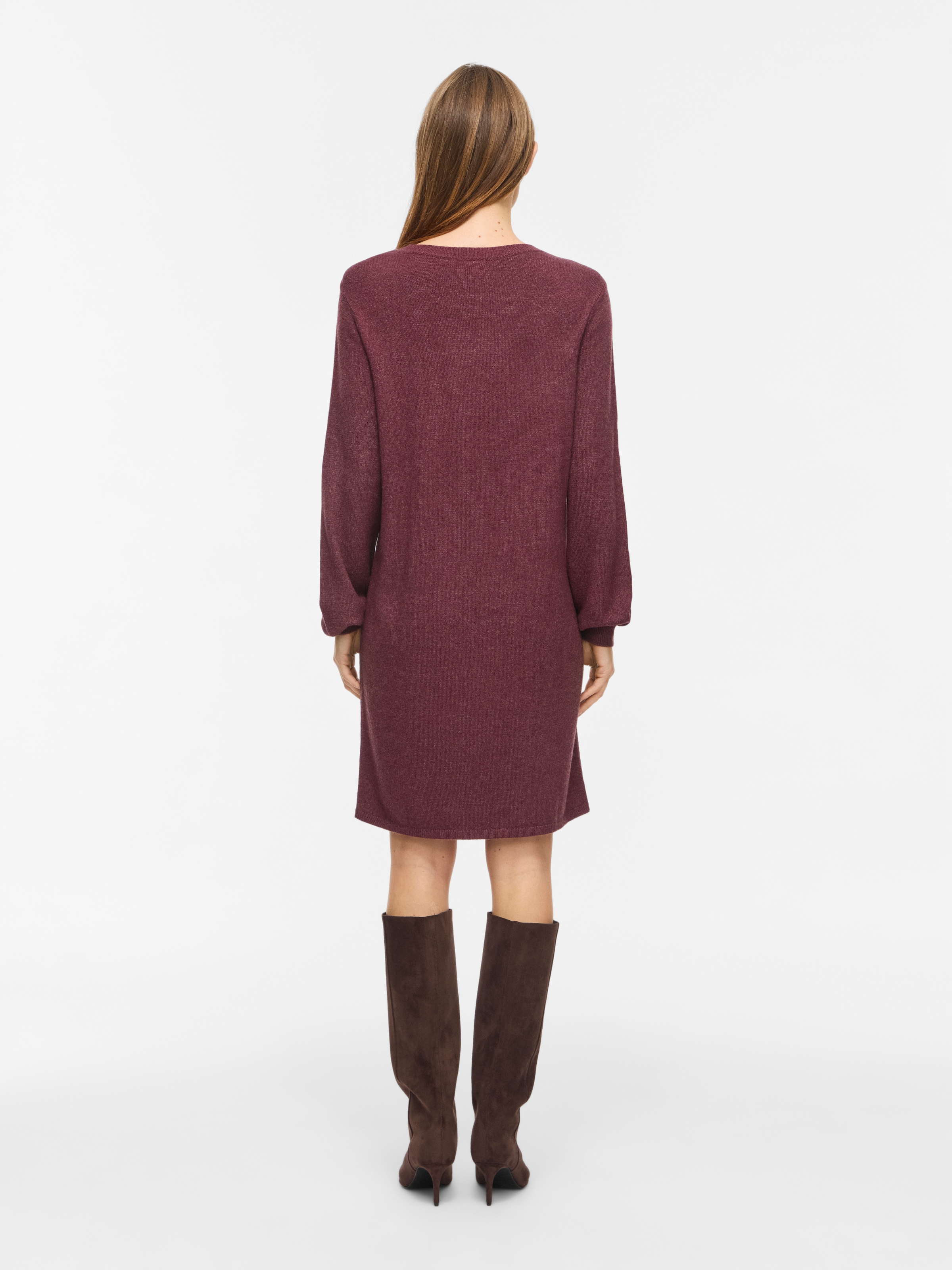 Vila Strickkleid »VIRIL L/S VOLUME SLEEVE KNIT DRESS-NOOS« Materialmix, normal geschnitten