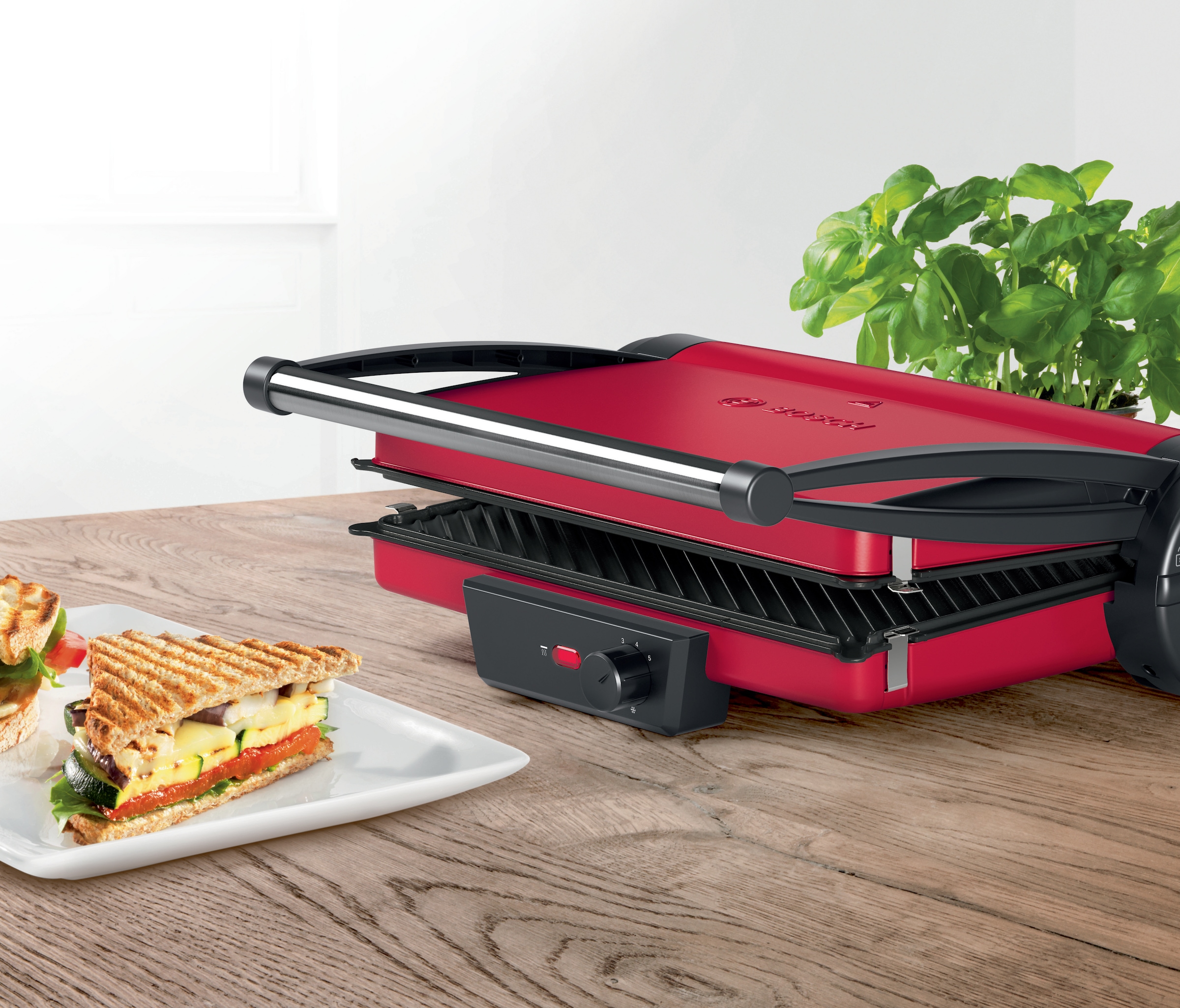 BOSCH Kontaktgrill »TCG4104 rot«, 2000 W