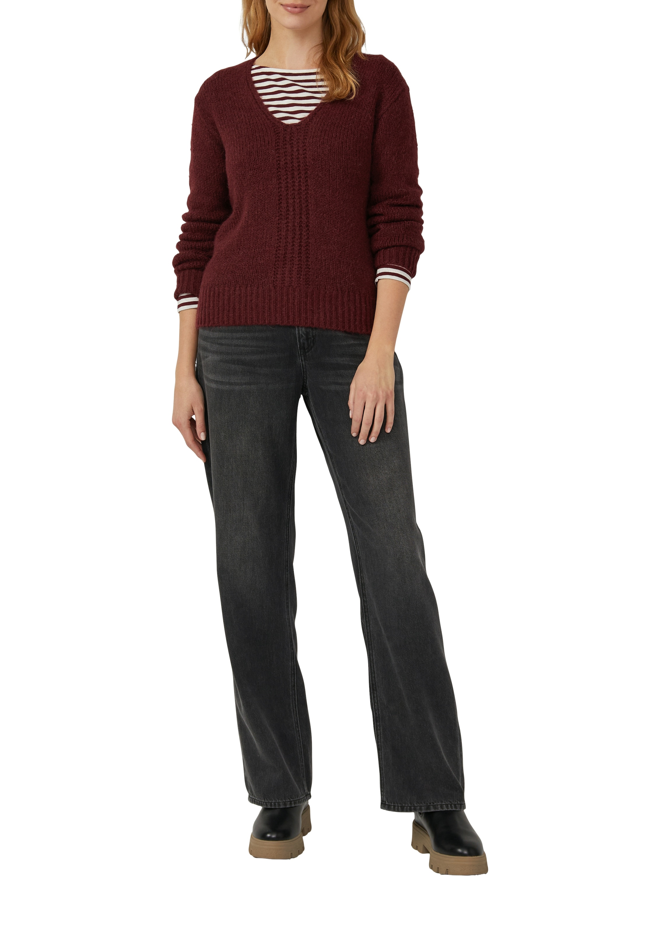 s.Oliver Strickpullover mit V-Ausschnitt