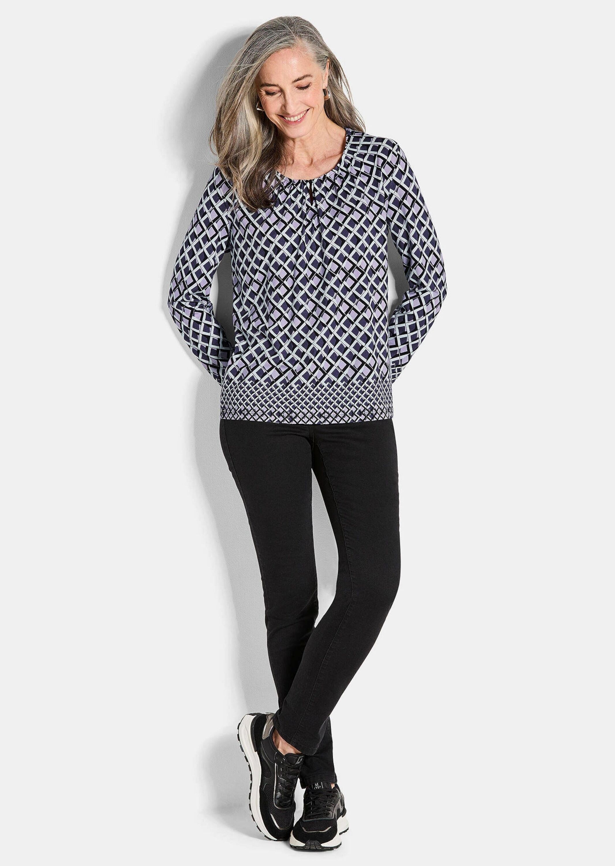 GOLDNER Print-Shirt »Grafisches Jersey-Shirt mit Rundhals« Bordüre