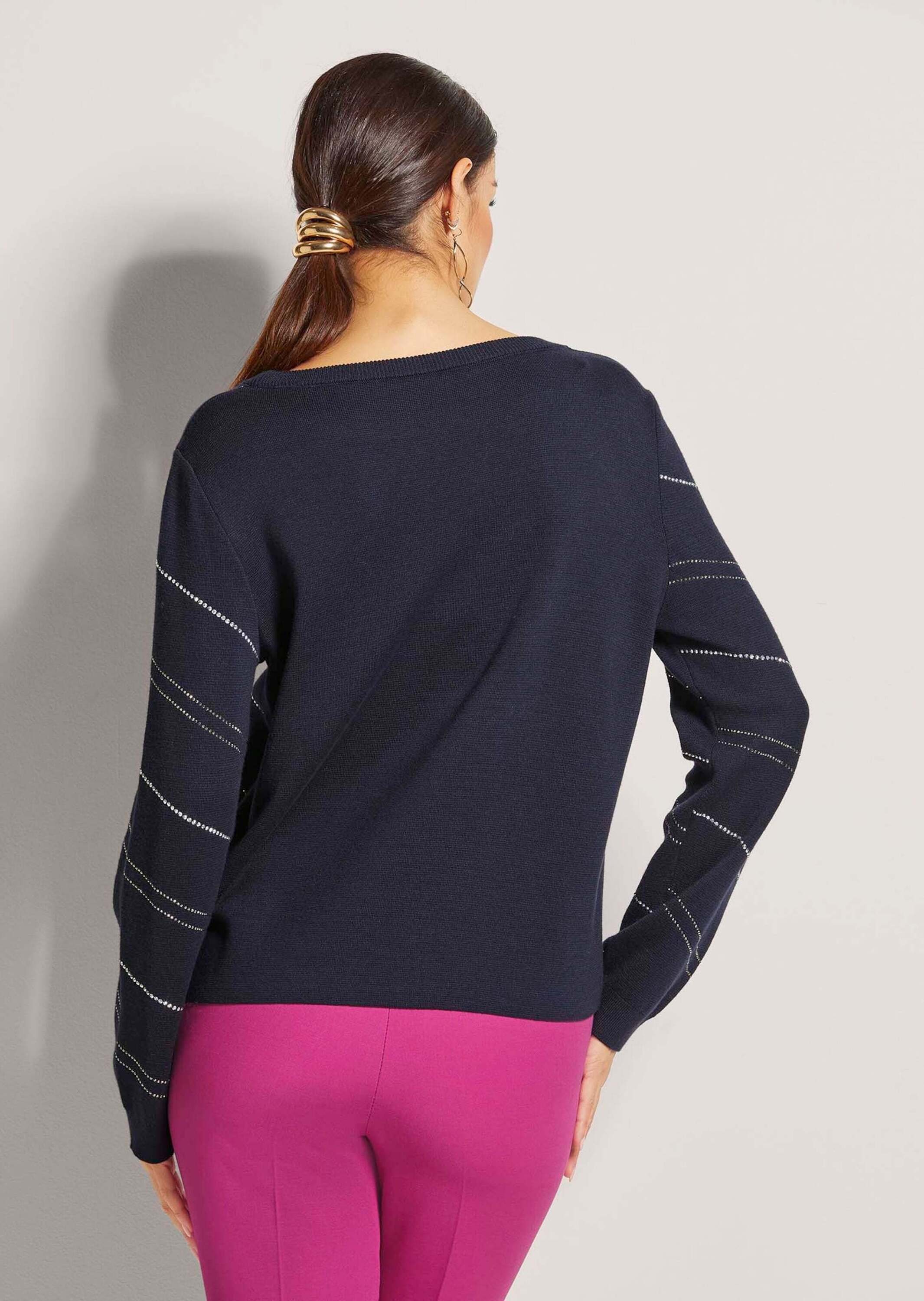 MADELEINE Longpullover »Pullover Pullover mit Ziersteinen«