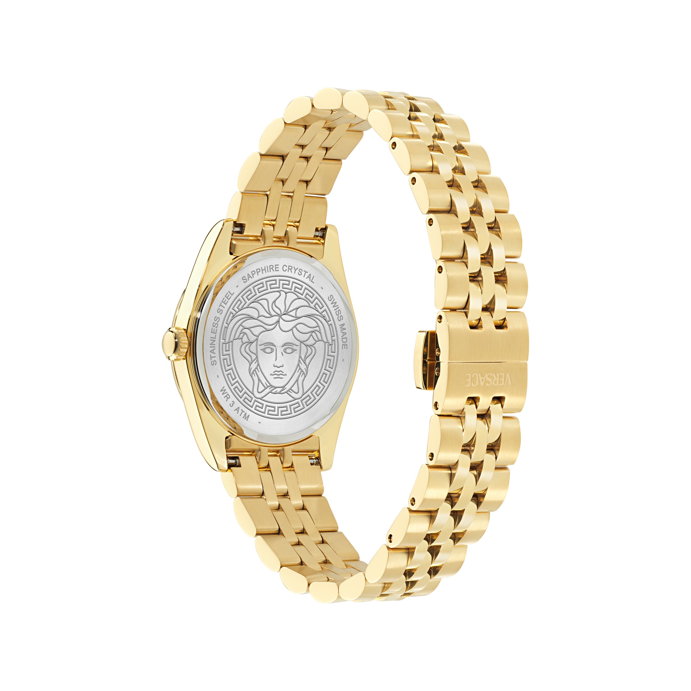 Versace Quarzuhr »MILLENYIUM LADY« Armbanduhr, Damenuhr, Swiss Made, Edelstahlarmband, analog, Diamant