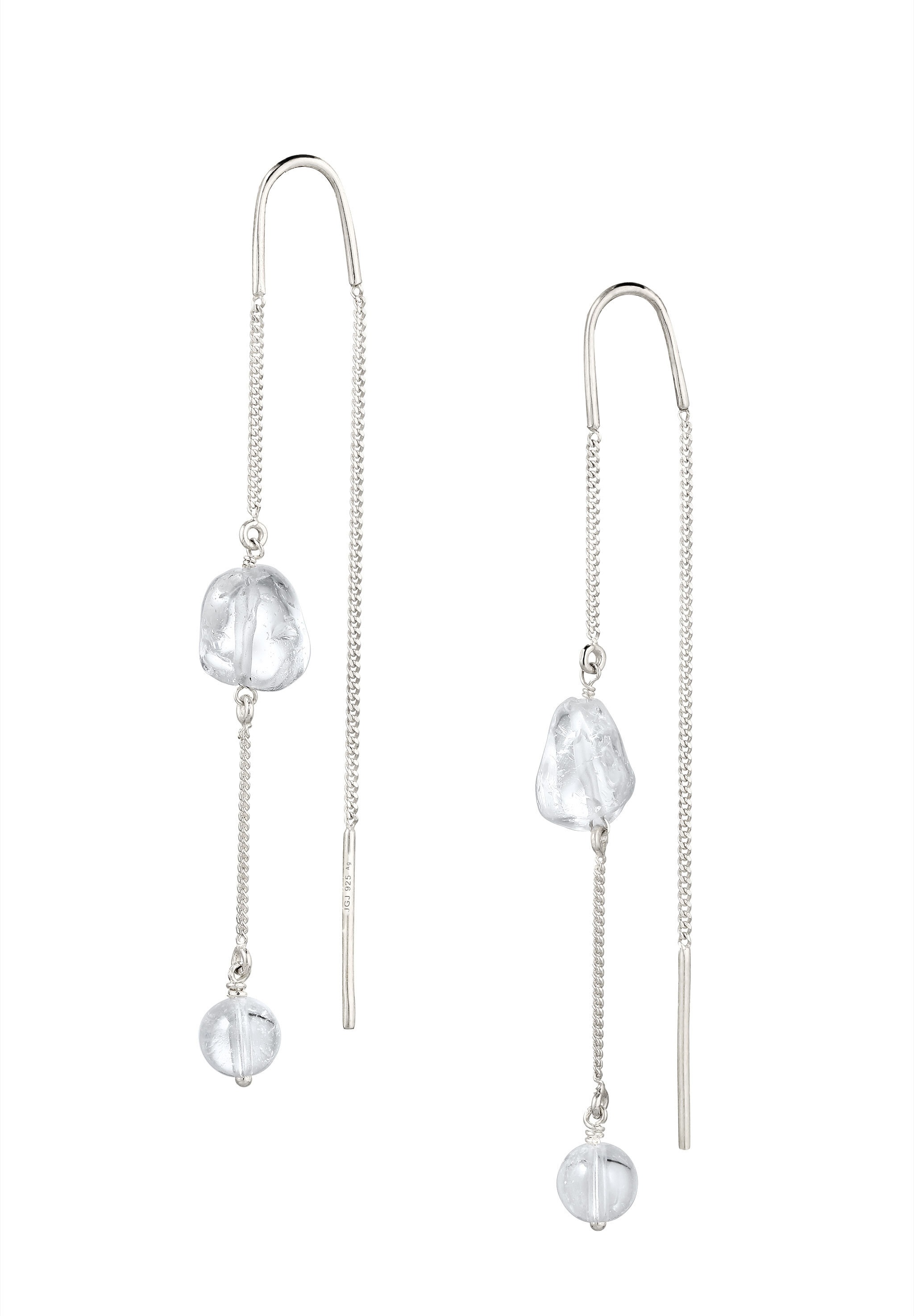 Elli Paar Ohrhänger »Ohrringe Ohrhänger Rock Crystal Transparent 925 Sterling Silber«
