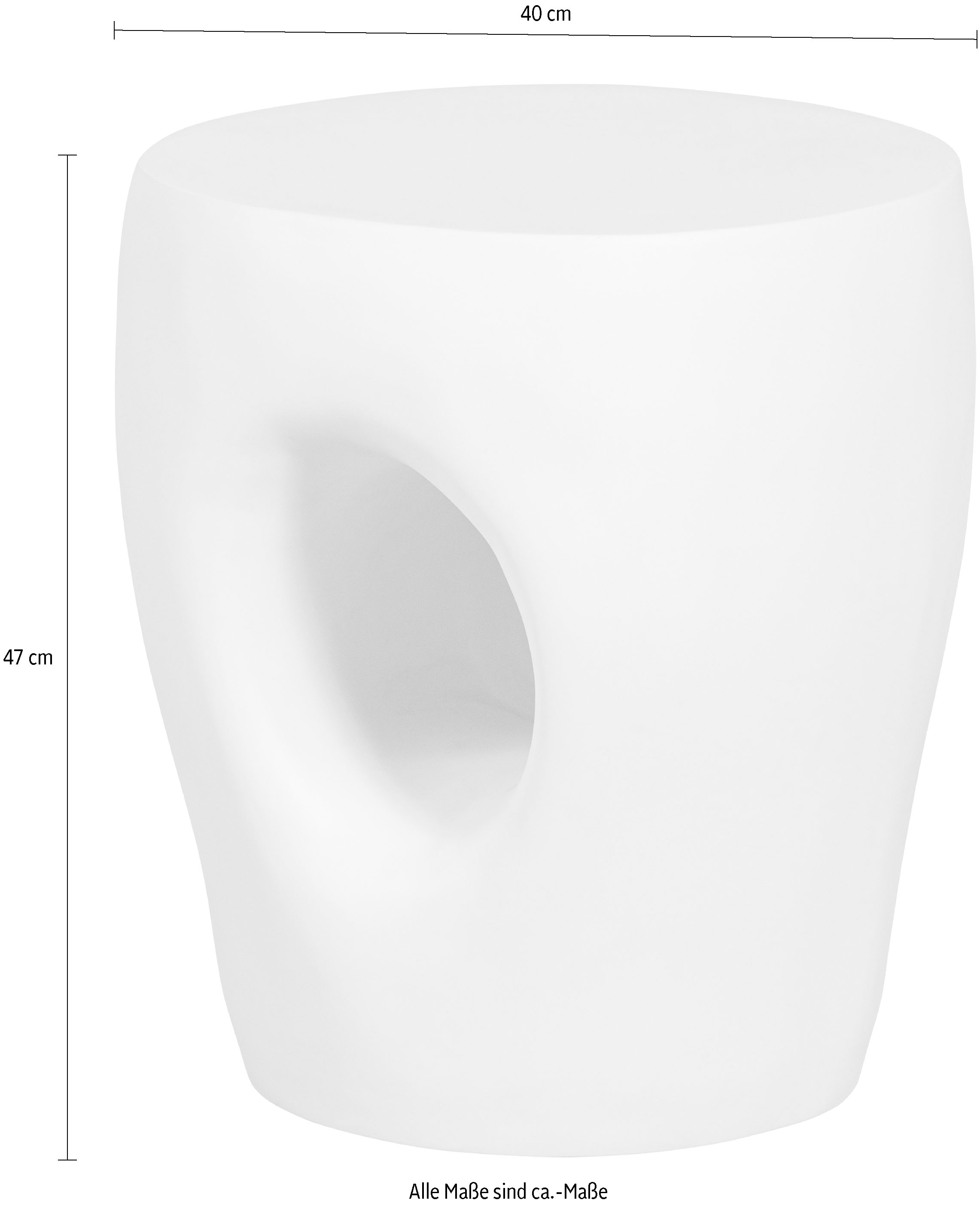 WOOOD Beistelltisch »Mica Fiber Reinforced Polymer organische Form, H 47 x B 40 x T 40 cm« Tragkraft 150 kg, für In- und Outdoor, pfleigleicht