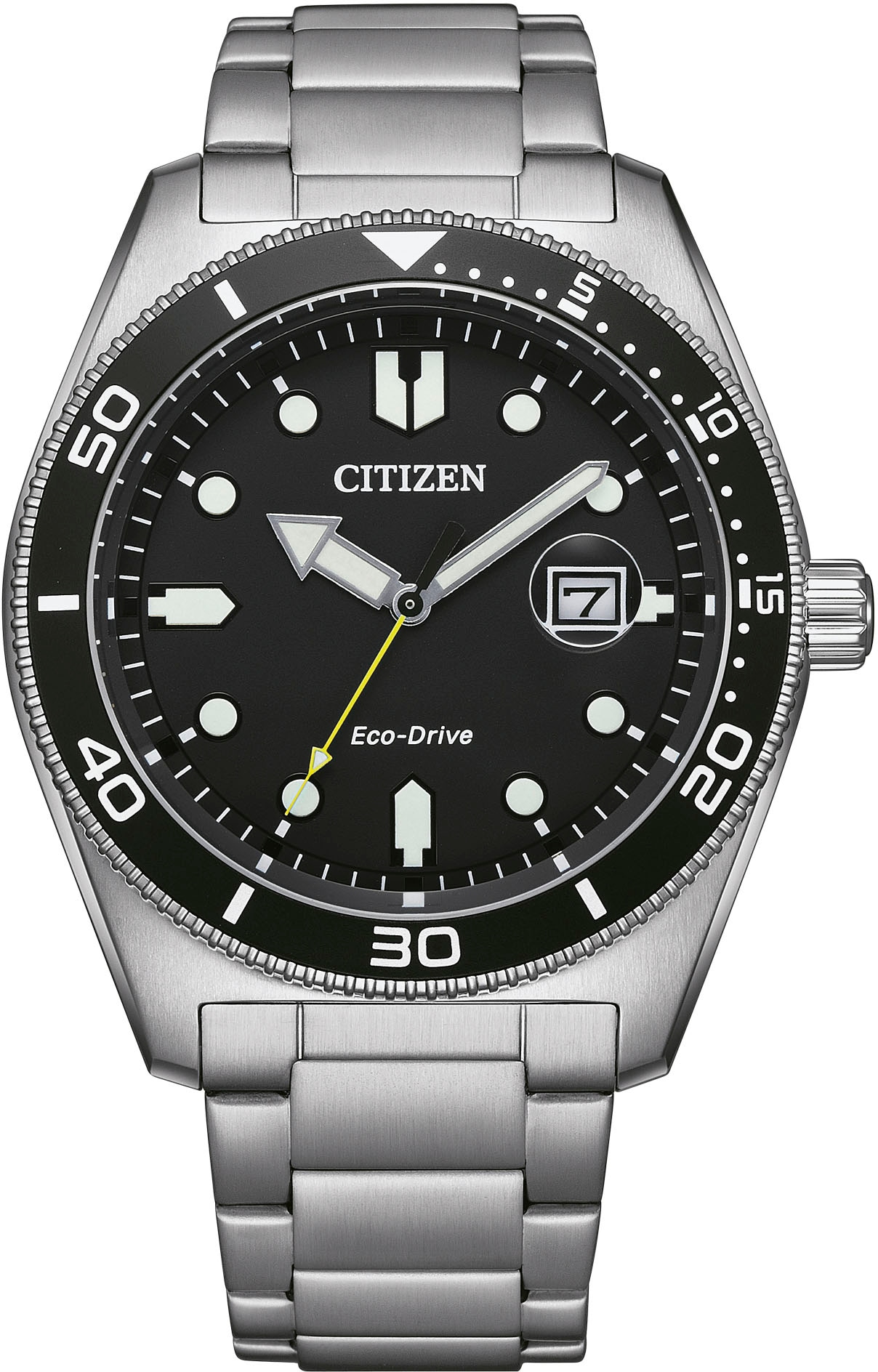 Citizen Solaruhr, Armbanduhr, Herrenuhr, Edelstahlarmband, bis 10 bar wasserd.