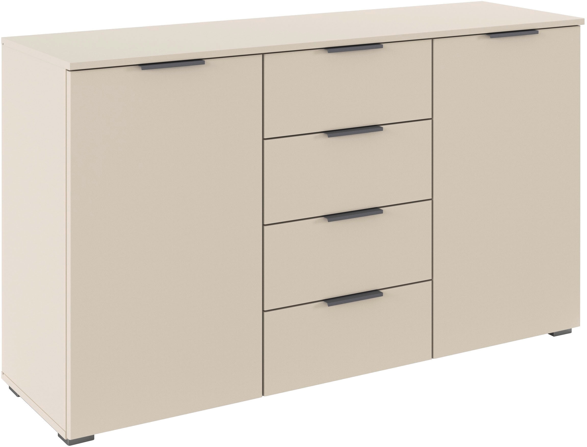OTTO home Kombikommode »Sideboard Schubladenkommode AGORDO mit Dekor- oder Hochglanzfront« in zwei Griff-Farben, Breite 120 cm,  vier große Schubladen, mit insgesamt 4 Einlegeböden MADE IN GERMANY