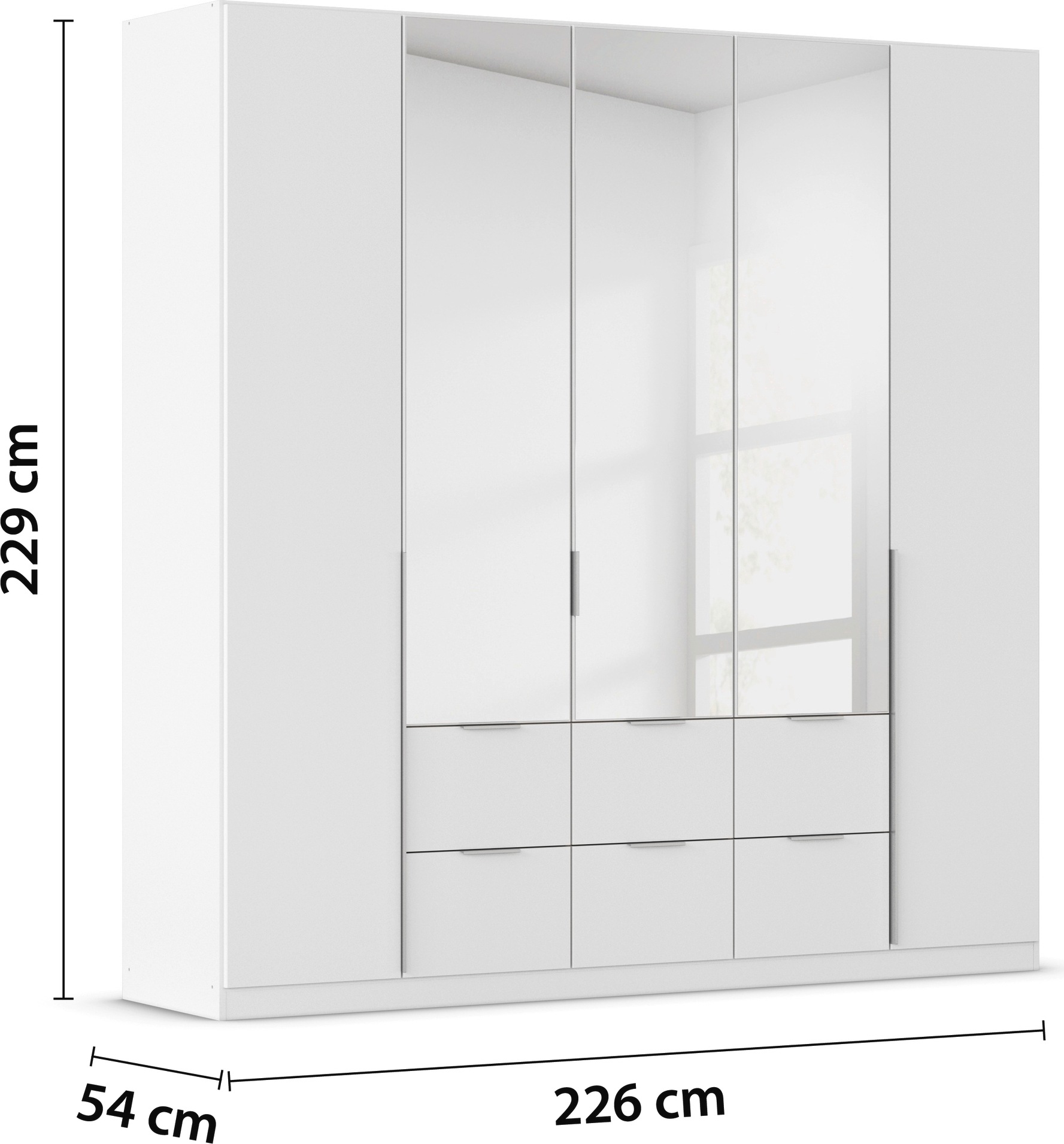 rauch Drehtürenschrank »Kleiderschrank Schrank Garderobe AGORDO mit Dekor- oder Hochglanzfront«, (in zwei Griff-Farben mit Dekor- oder Hochglanzfront), mit Außenschubkästen, in 6 Breiten und 2 Höhen MADE IN GERMANY