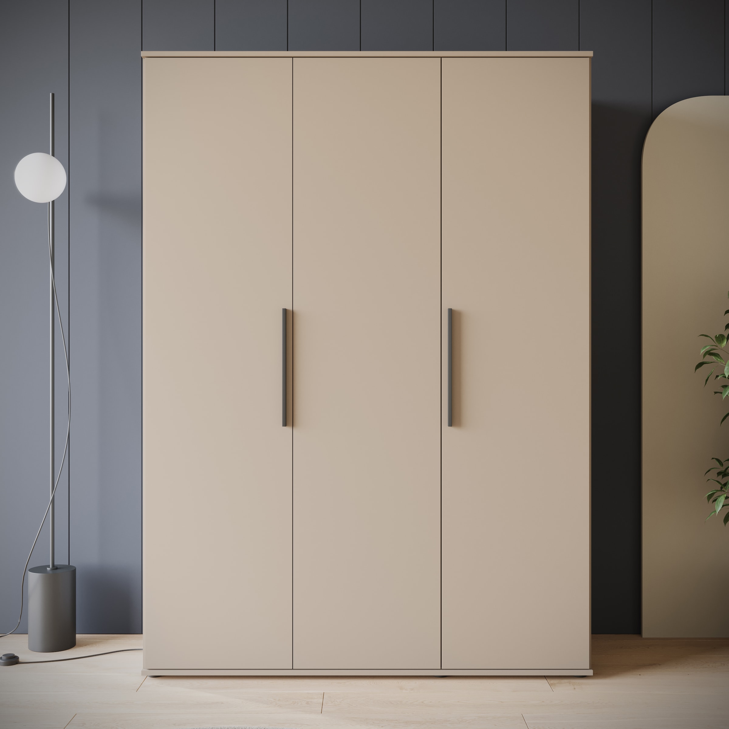 INOSIGN Kleiderschrank »LAGOS Wäscheschrank, Garderobe, schwarze Griffe, Made in Europe«, Moderner Drehtürenschrank, FSC-zertifiziert, Schlafzimmerschrank