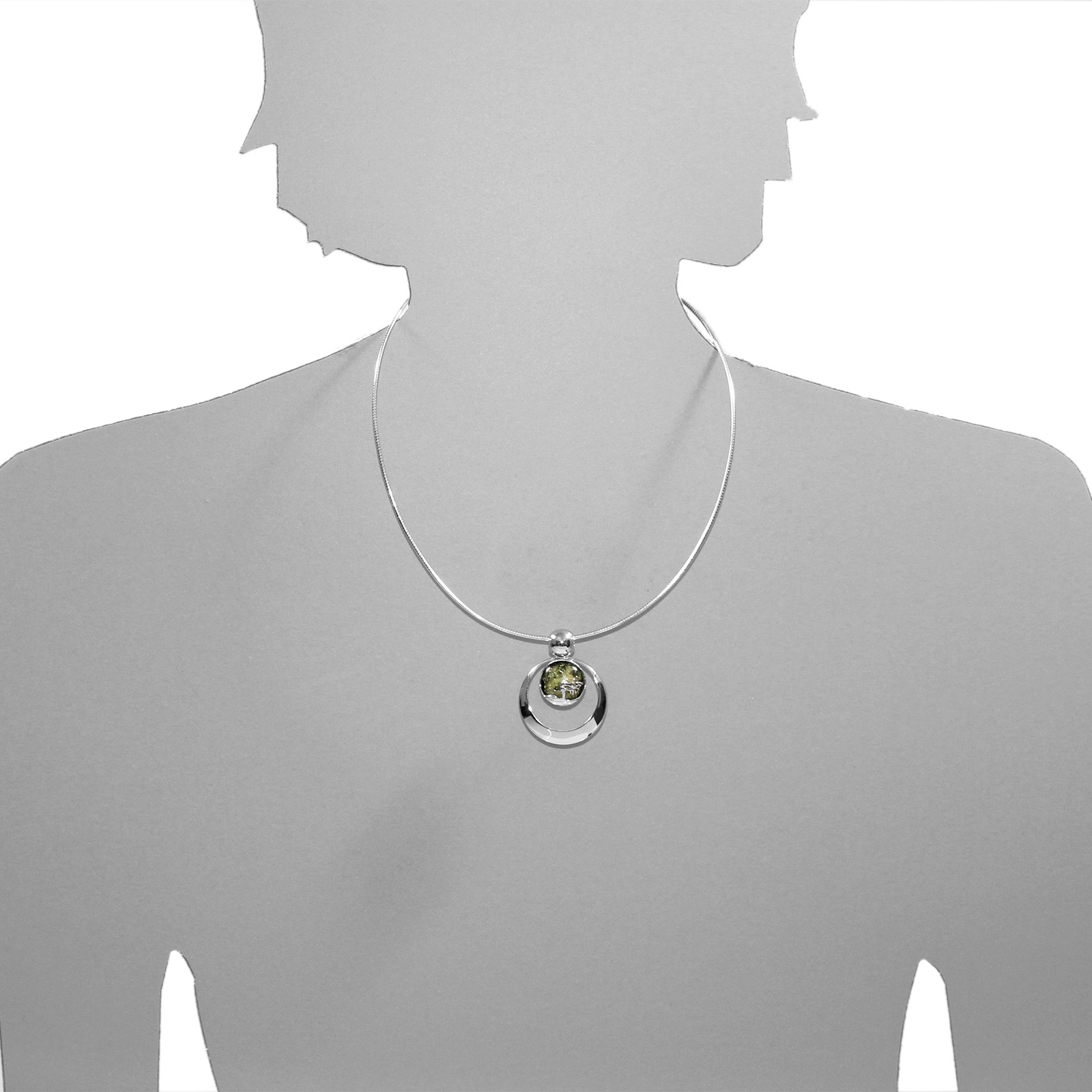 OSTSEE-SCHMUCK Kettenanhänger »- Windflüchter 30 mm - Silber 925/000 - Bernstein«