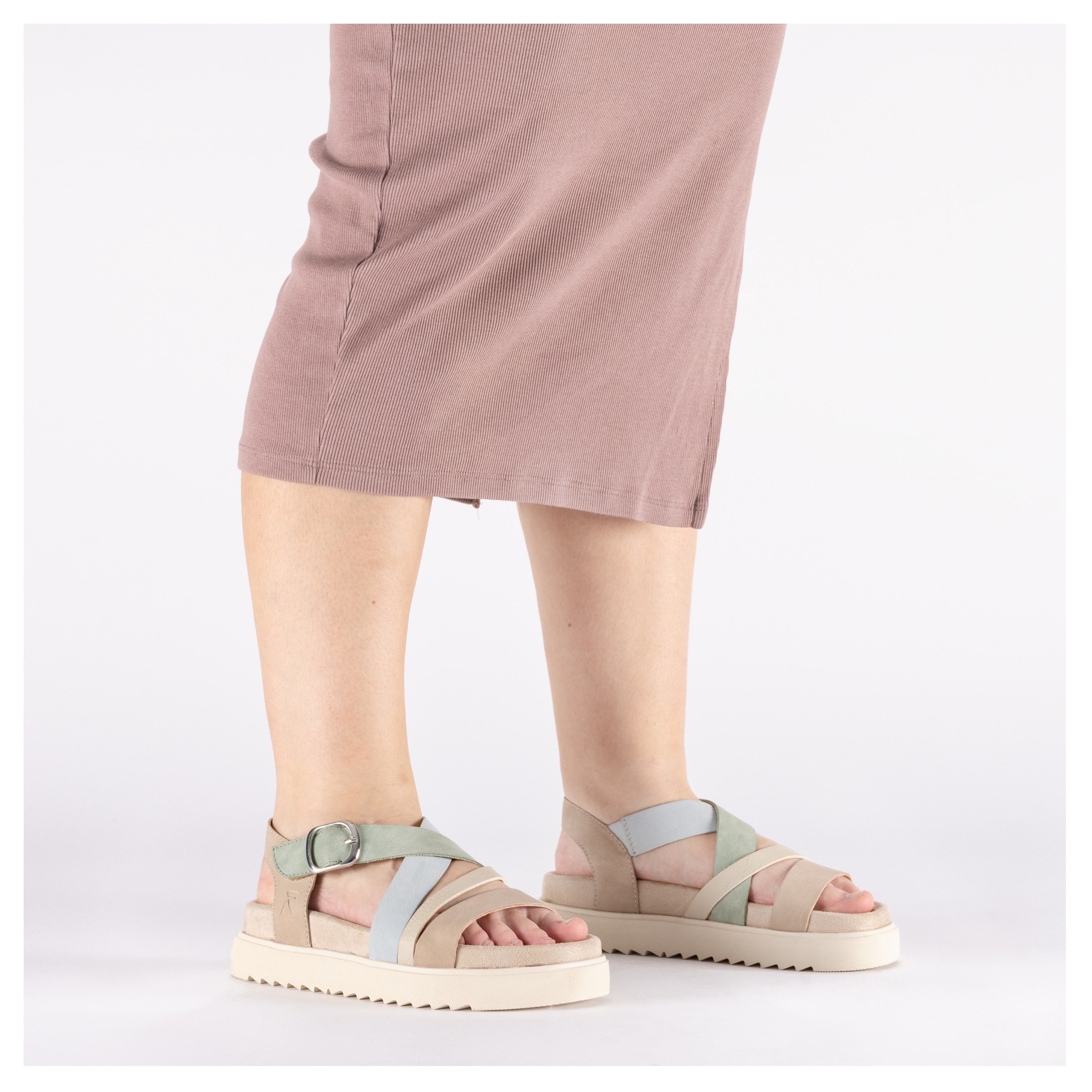 Rieker Plateausandale  Sandalette, Urlaubsschuh, Sommerschuh mit Klett-Riemchen