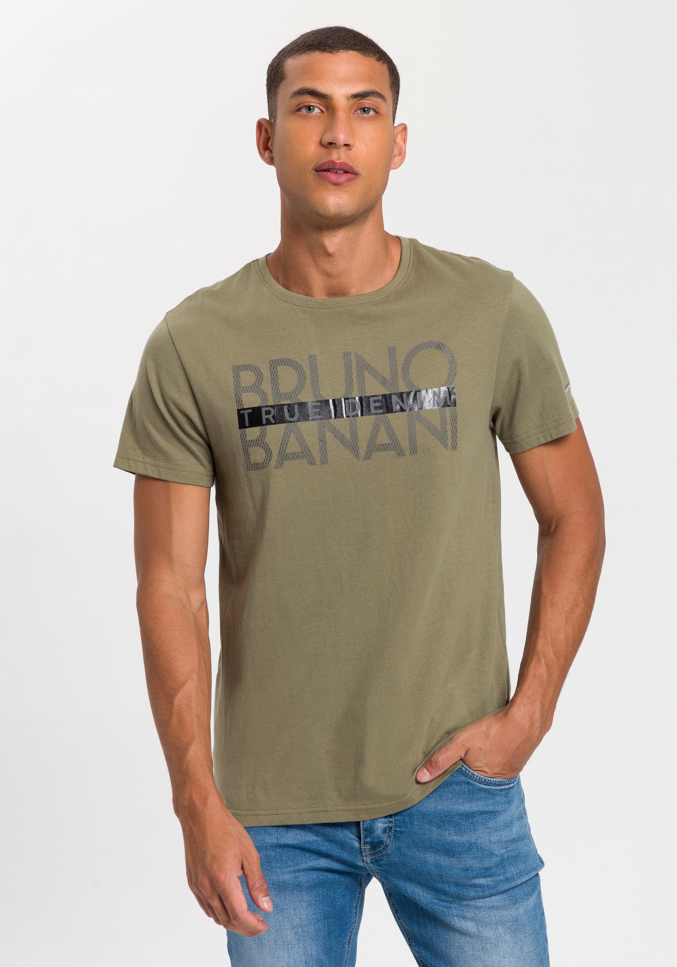 T-Shirt, mit glänzendem Print