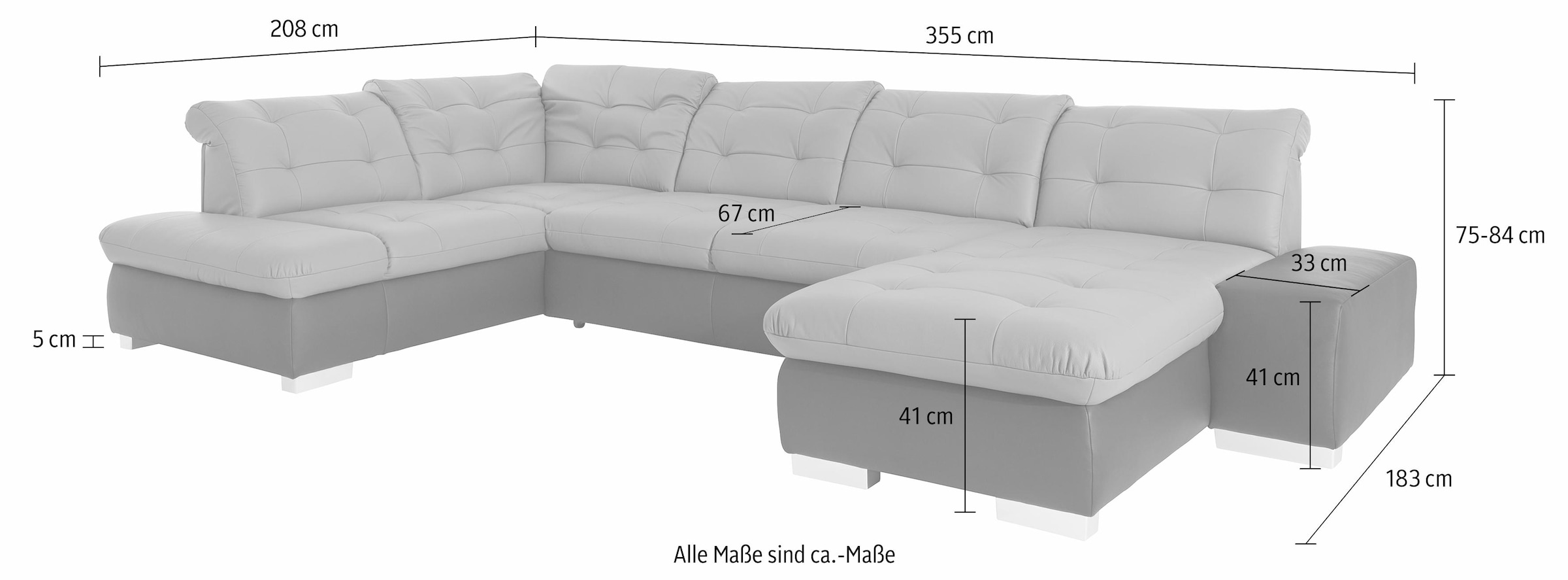 sit&more Wohnlandschaft »Palomino U-Form« wahlweise in XL oder XXL