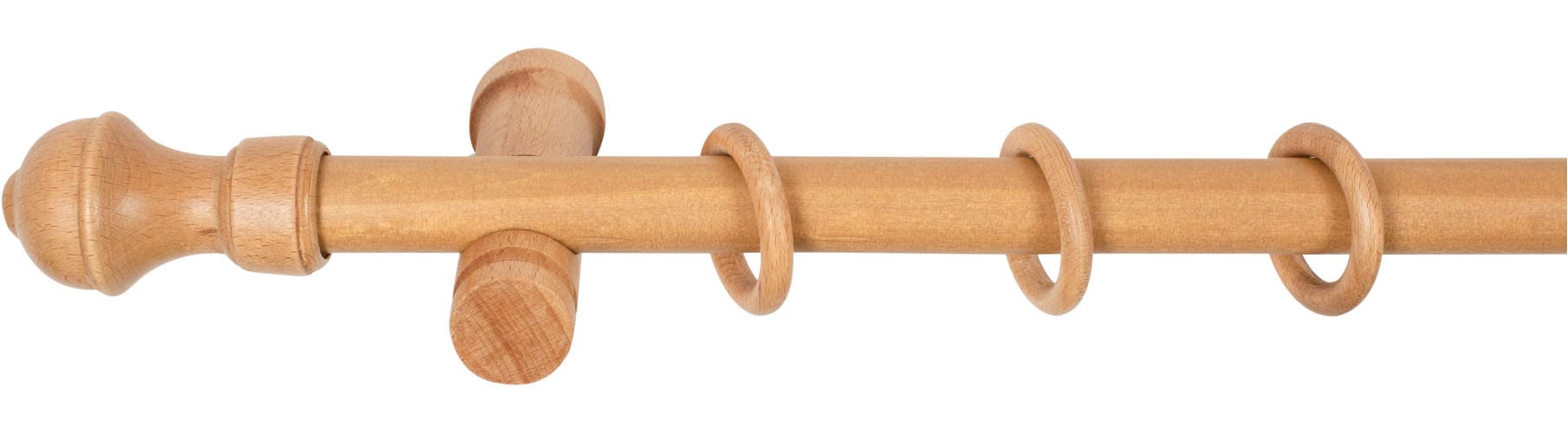 SN DECO GROUP Gardinenstange »Ares« 1 läufig-läufig Fixmaß 28 mm, Holz, verschiedene Längen und Farben, Komplettset