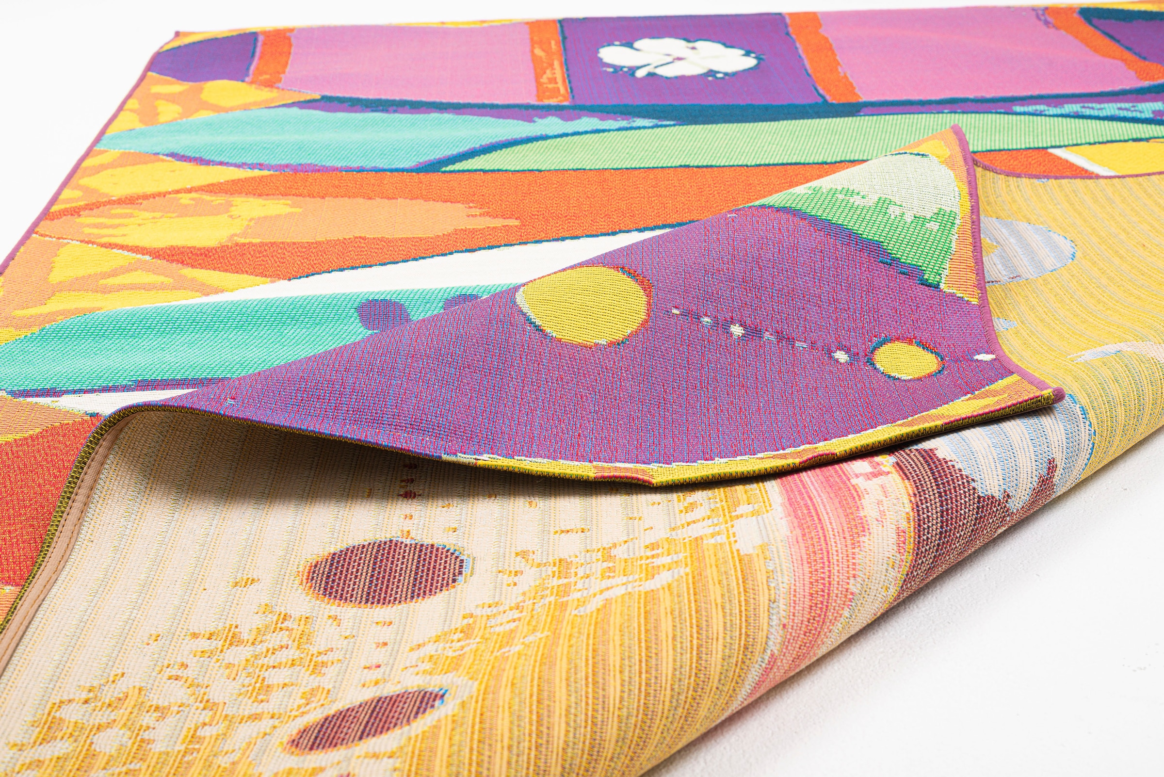 Sansibar Teppich »Rantum Beach SA-020«, rechteckig, 5 mm Höhe, Flachgewebe, modernes Design, Surfboards, In- und Outdoor geeignet