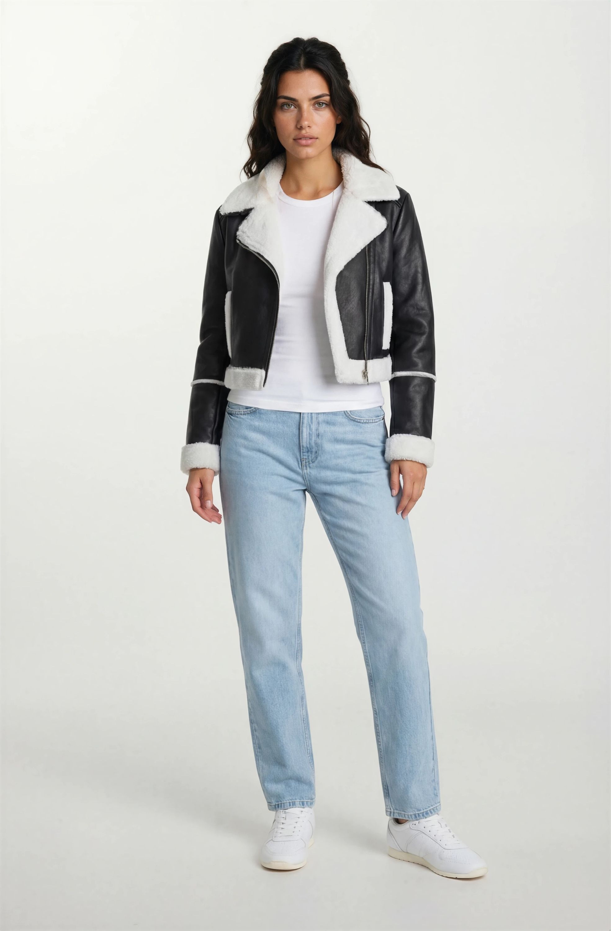 trueprodigy Lederjacke »Tristin Pilotenjacke mit Teddyfleece« ohne Kapuze