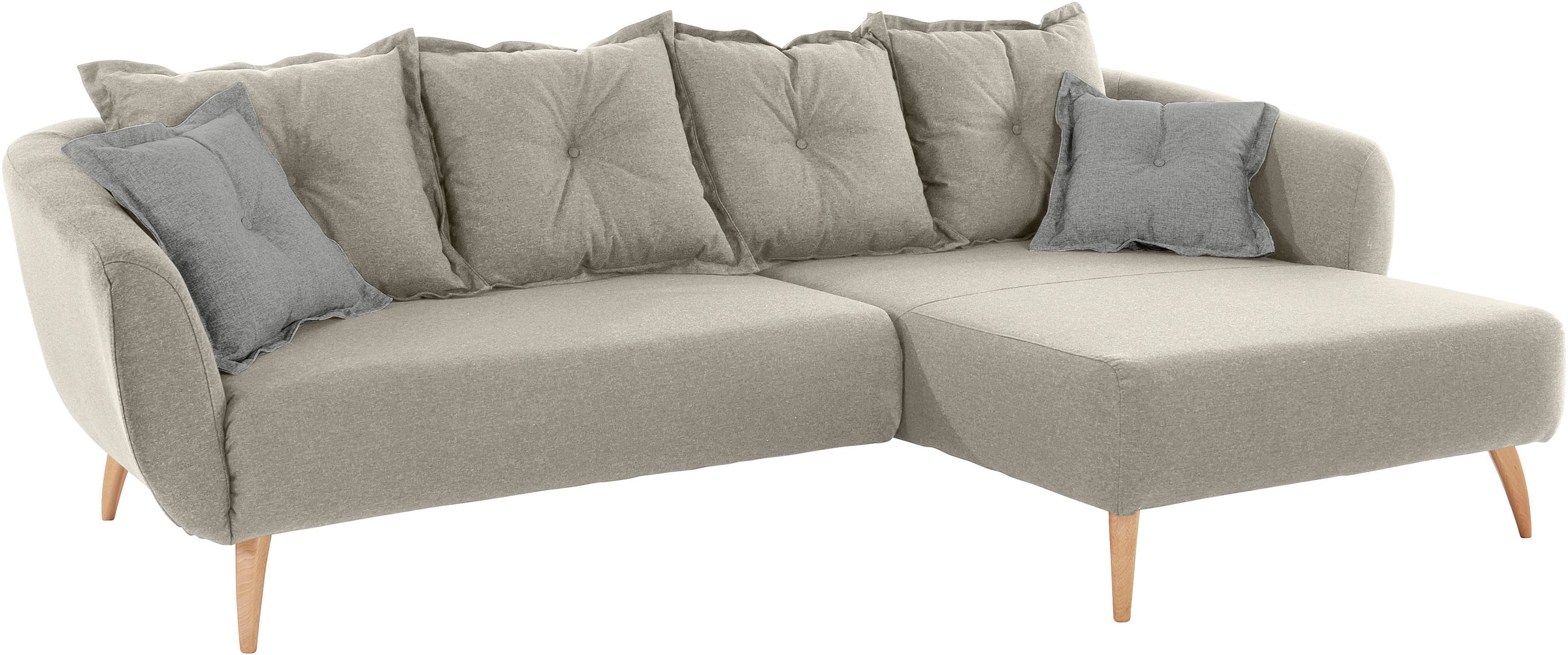 Home affaire Ecksofa »Baggio formschöne Polsterecke, bequem, Breite 277cm, L-Form«, Zierkissen inklusive