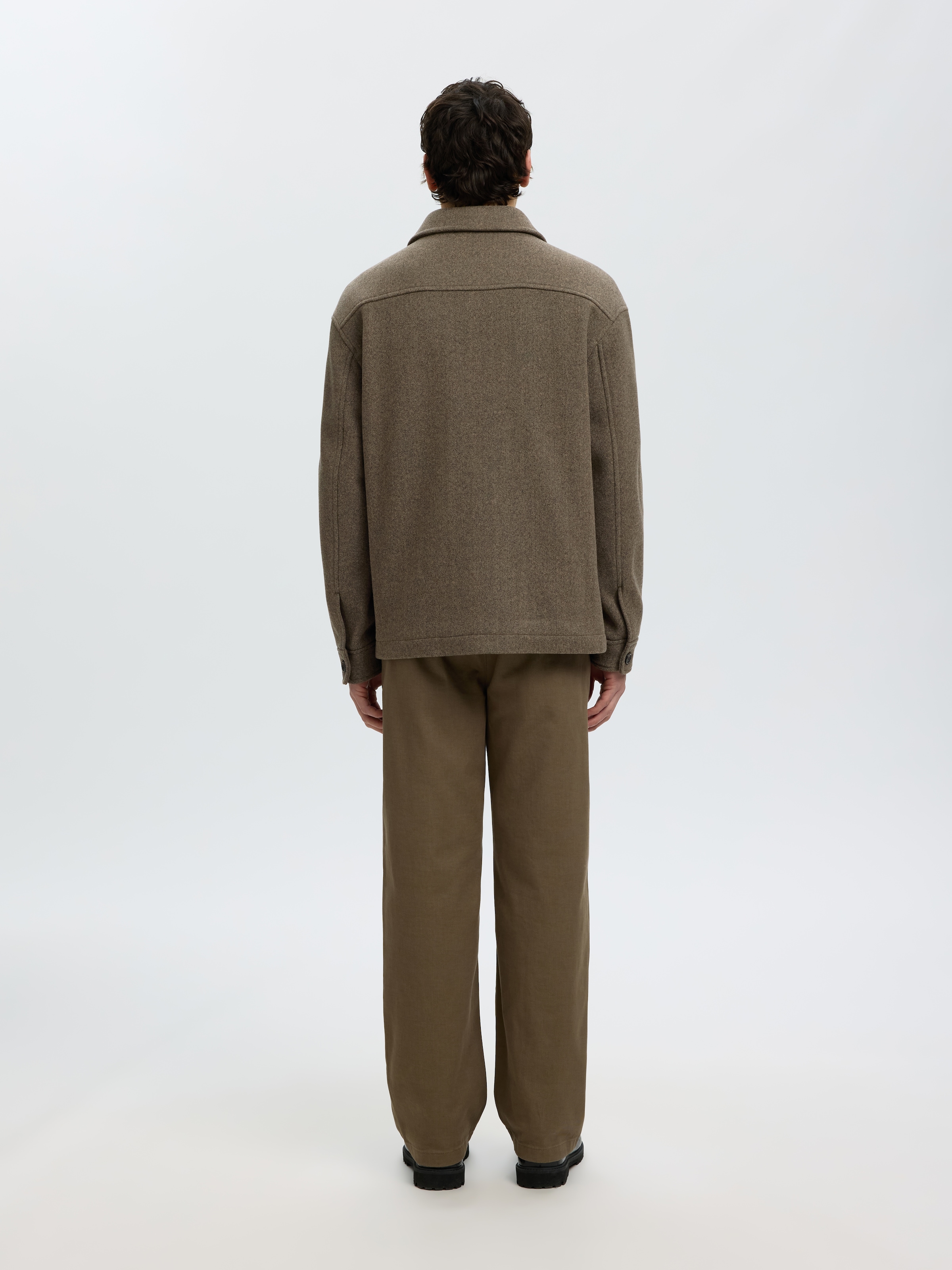 SELECTED Hemdjacke »SLMMITCH WOOL BLEND SHACKET NOOS« Materialmix, Hemdjacken Form