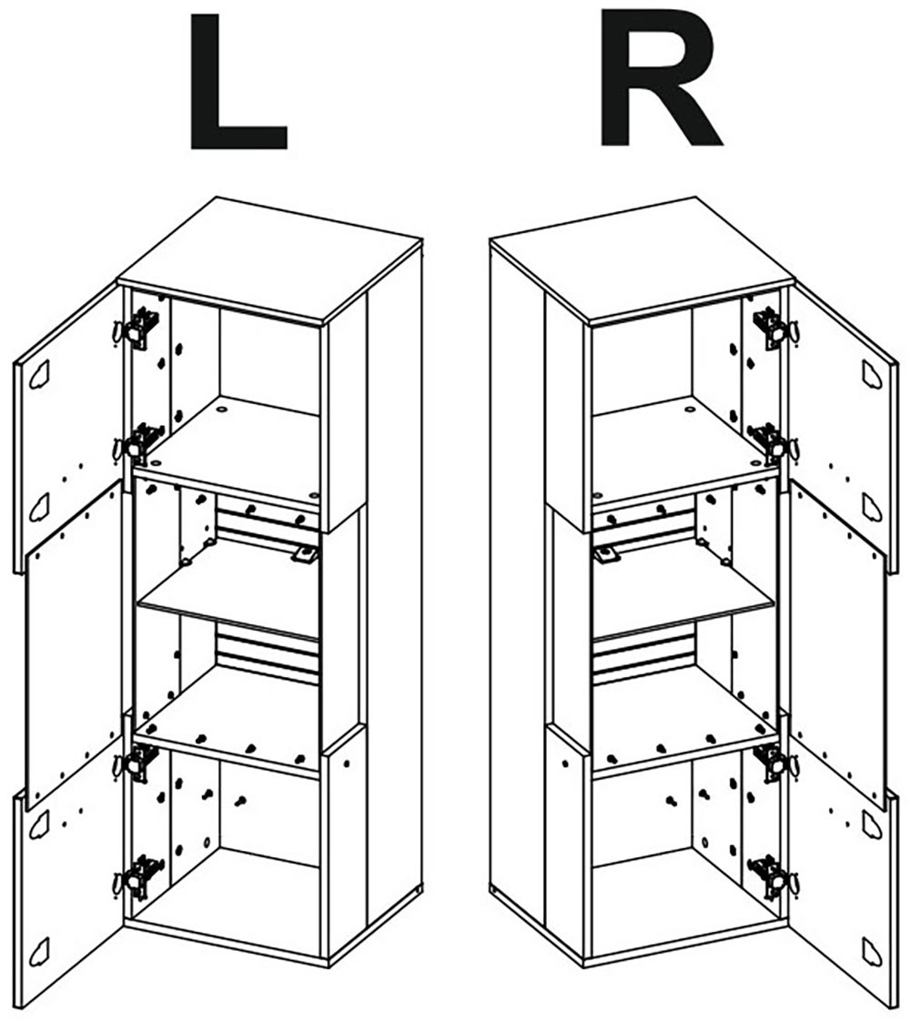 Innostyle Hängevitrine »INA Hängevitrine, 40 x 124 x 36 cm (B/H/T)« 1 Stk. tlg. L/R verwendbar, inkl. Beleuchtung, Softclose