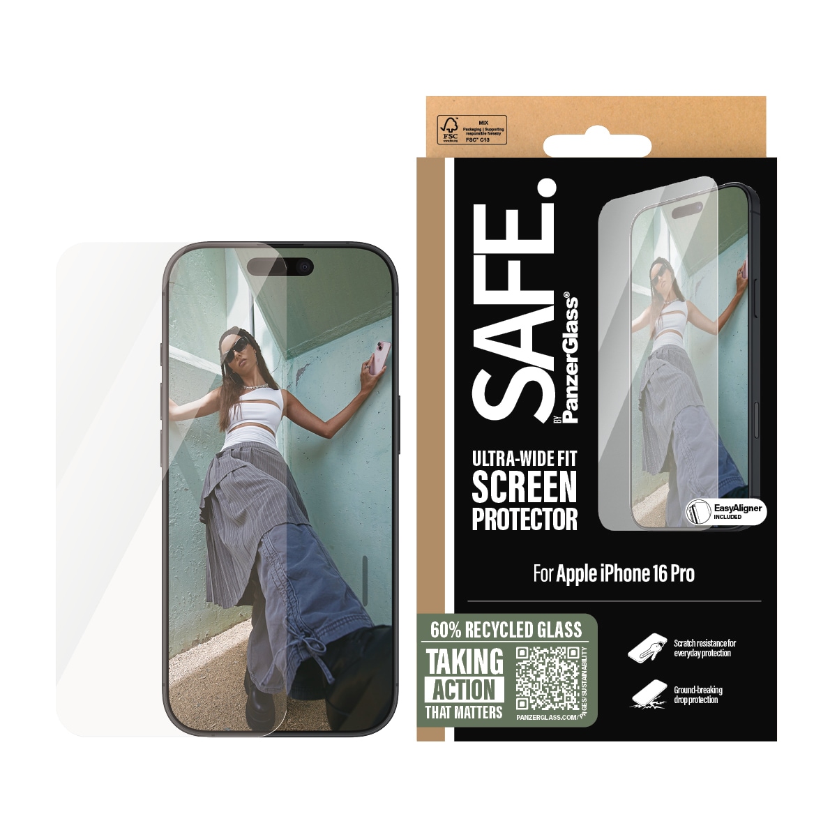 Displayschutzglas »Ultra-Wide Fit Screen Protection«, für Apple iPhone 16 Pro,...