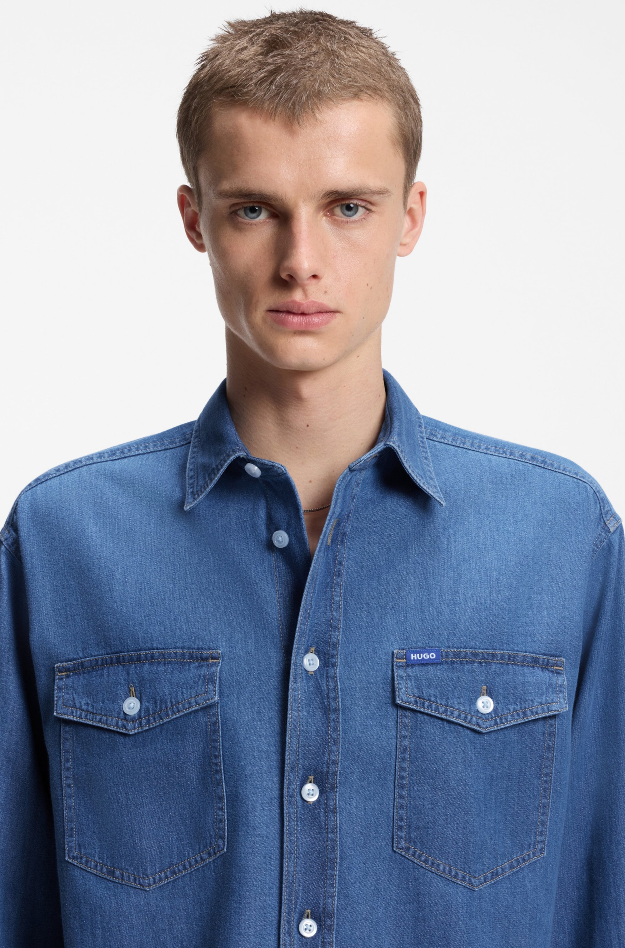 HUGO Blue Jeanshemd »Ebino« in cooler Waschung