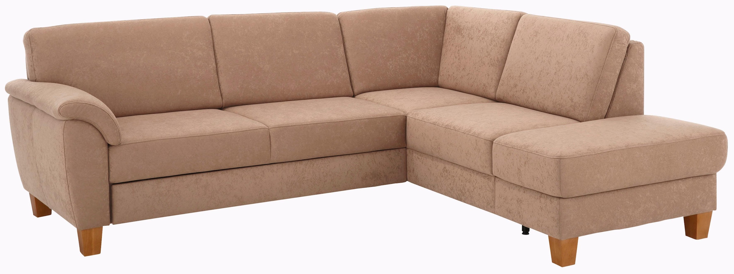 OTTO home Ecksofa »Alta L-Form« mit Federkern und Kontrastnaht, Füße Buche eichefarben
