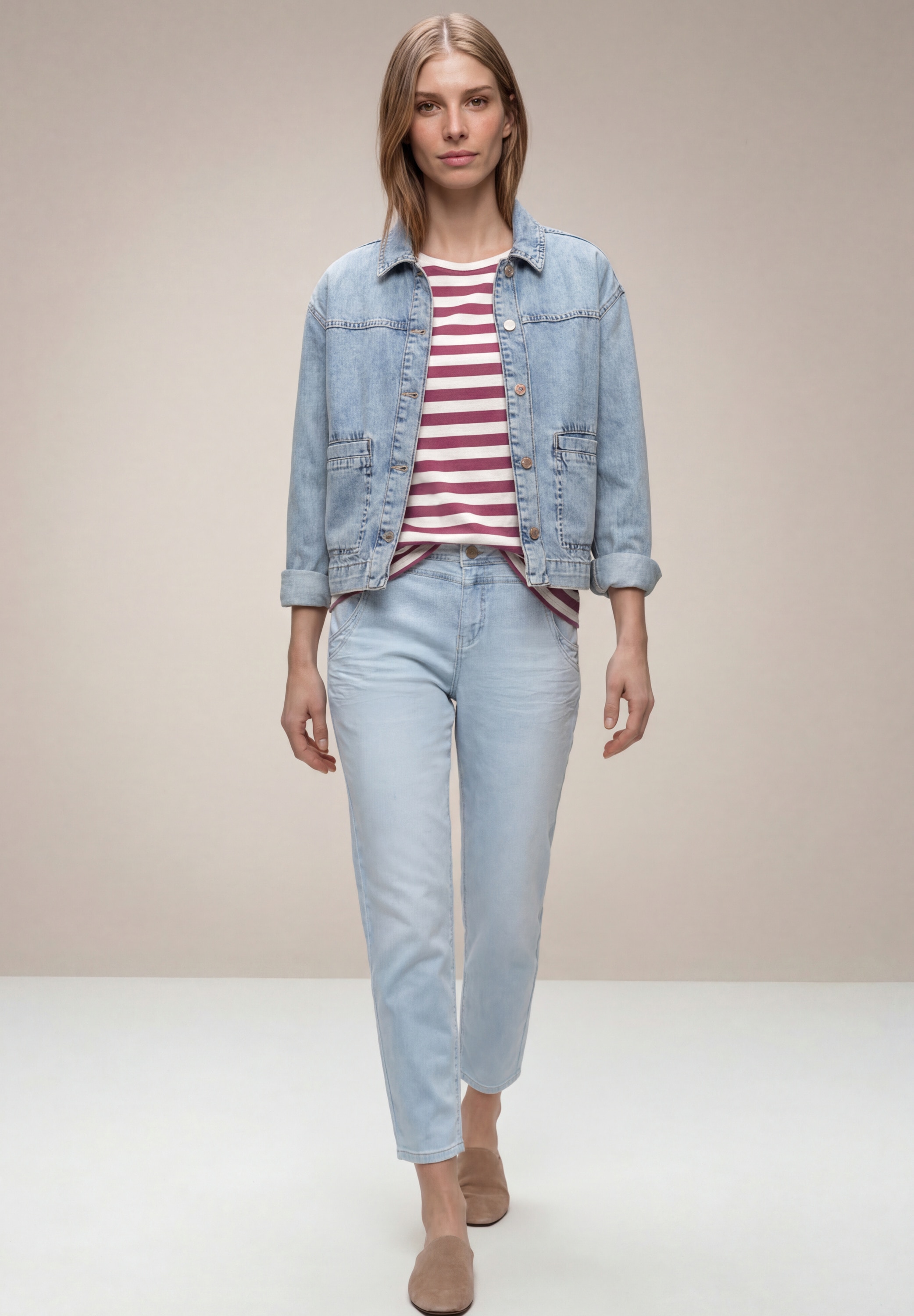 STREET ONE Shirttop Sommershirt im Streifen-Design