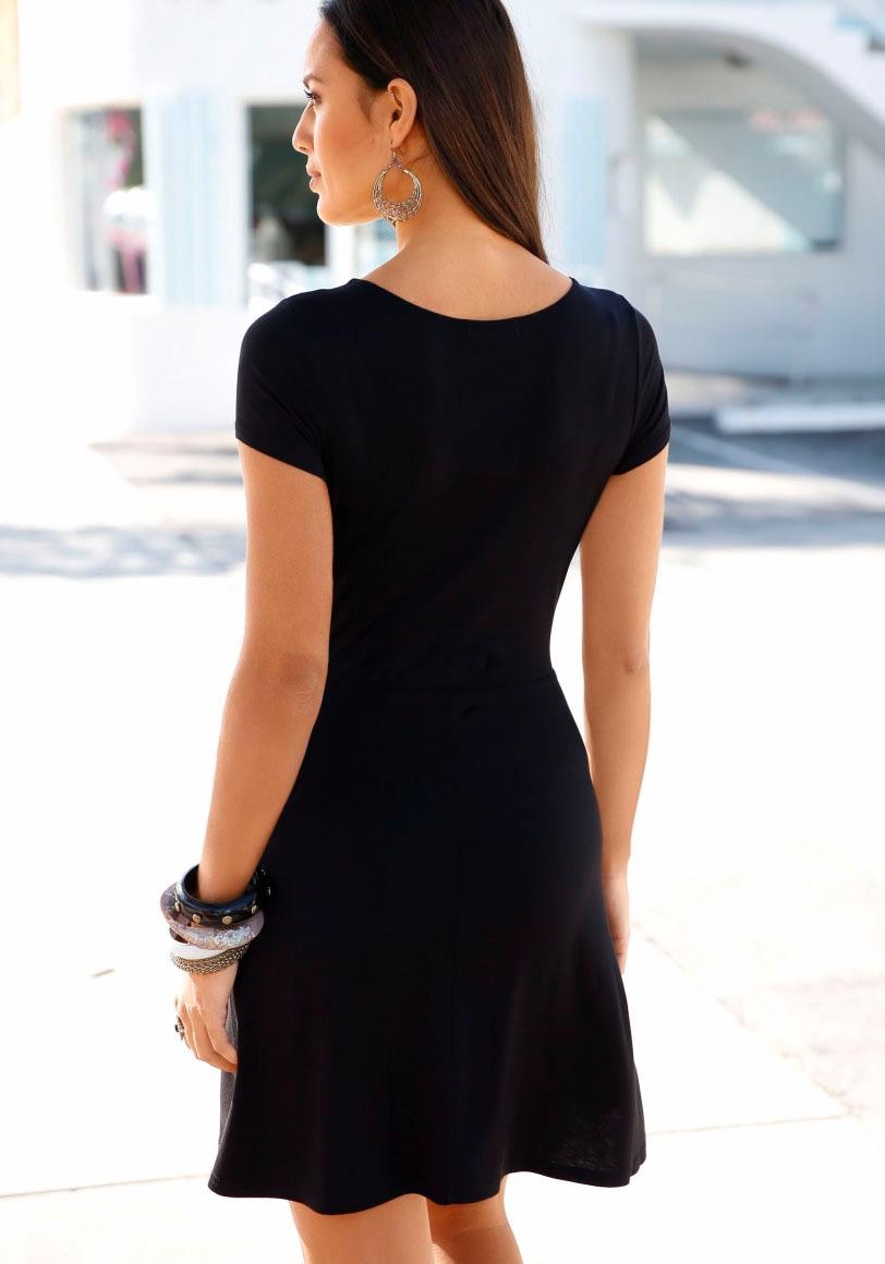 LASCANA Sommerkleid, mit Zierbändern am Ausschnitt bestellen online bei OTTO