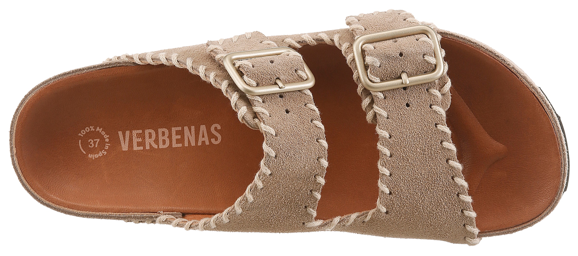 VERBENAS Pantolette »ELENA SERRAJE PASADO«  Sommerschuh, Hausschuh, Strandschuh mit zwei verstellbaren Schnallen