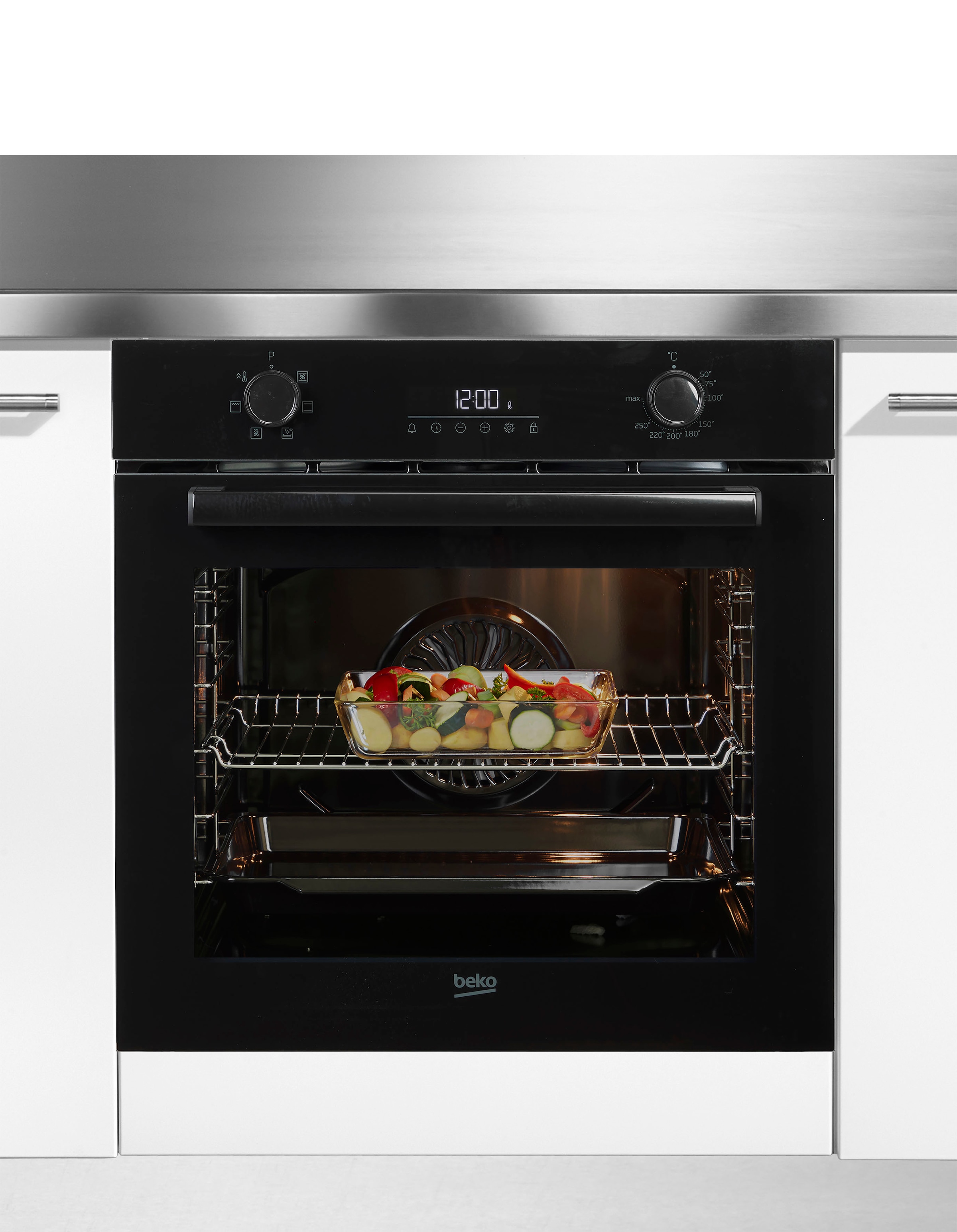 BEKO Einbaubackofen b3000 »BBIE17300B 7768288383«, mit Teleskopauszug nachrüstbar, SteamShine