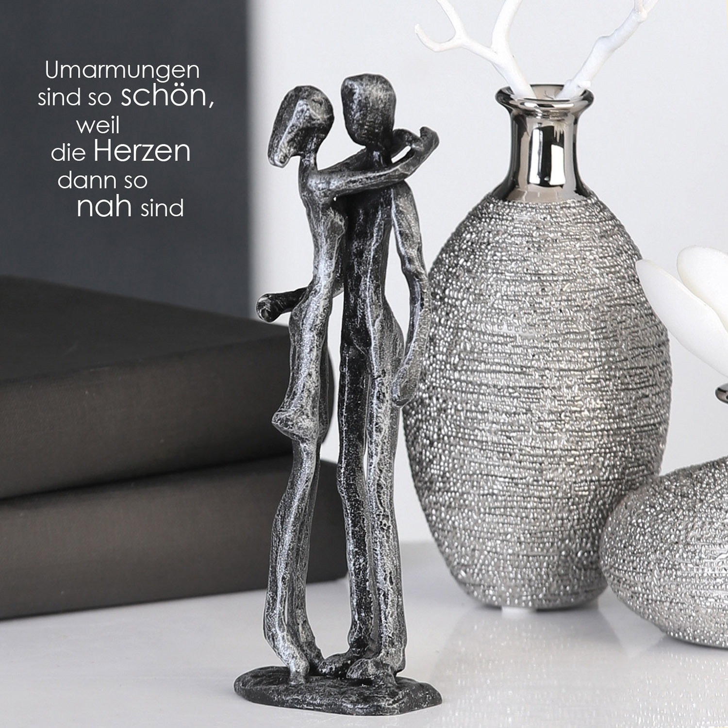 Casablanca by Gilde Dekofigur »Skulptur Paar Couple silberfarben H. 18 cm«