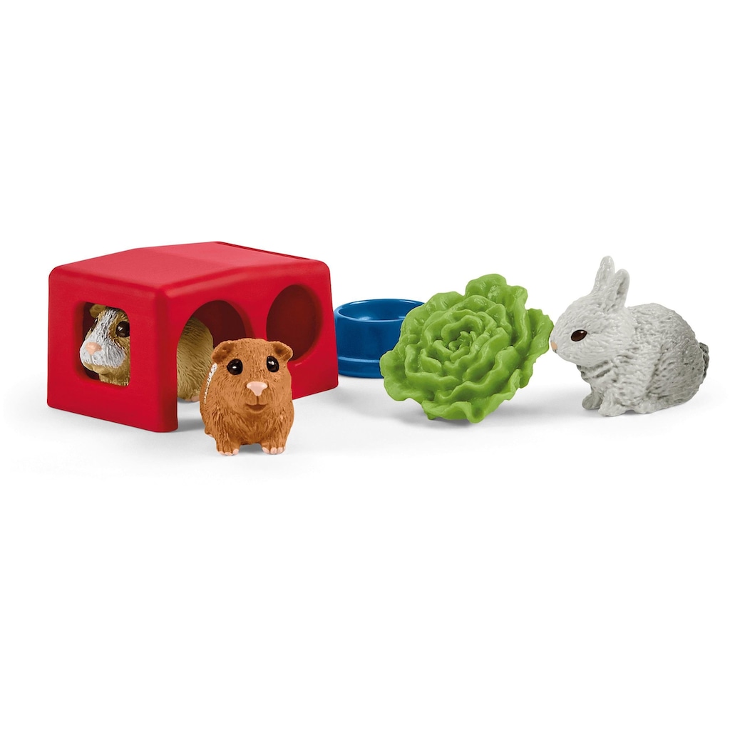 Schleich® Spielfigur »FARM WORLD, Zuhause für Kaninchen und Meerschweinchen (42500)«, (Set)