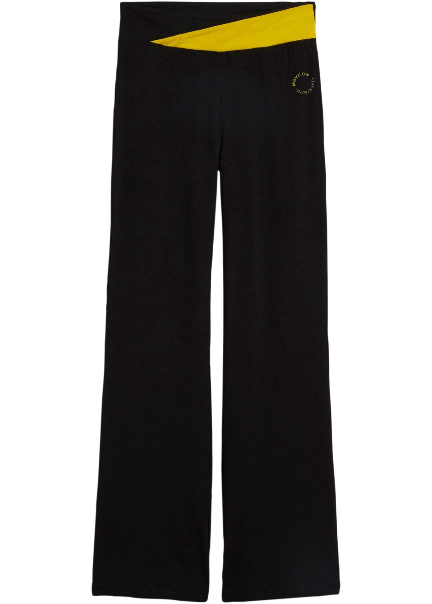 bonprix Sporthose  aus Baumwoll-Stretch, Bootcut, Slim fit, Kontrastdetail am Bund