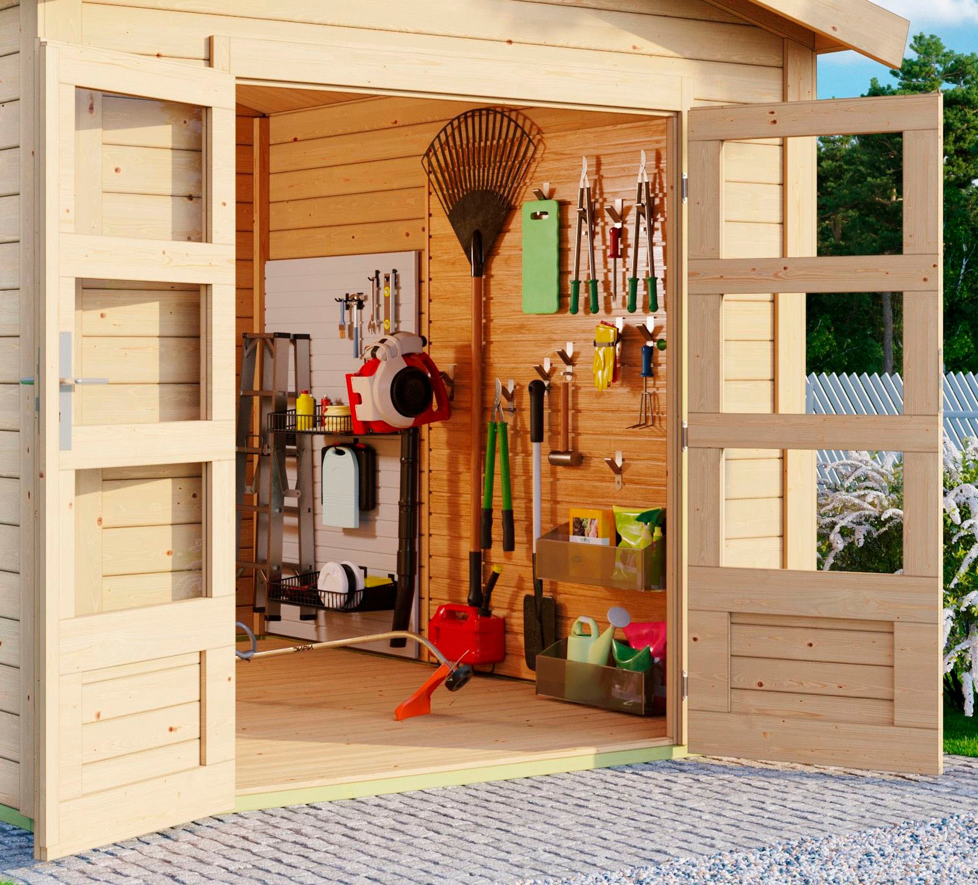 Karibu Gartenhaus »Traufberg 7« naturbelassen