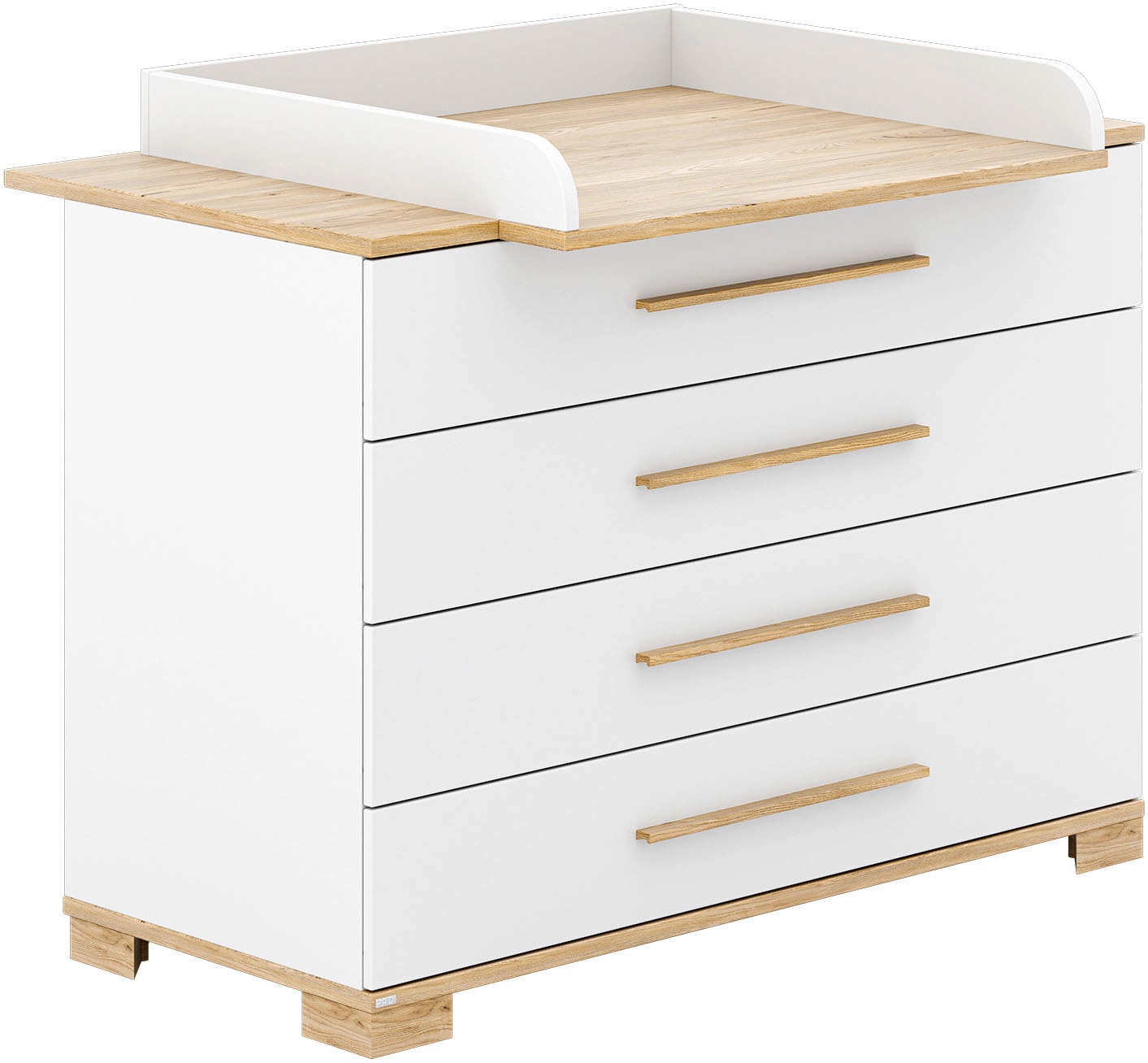 PAIDI Babymöbel-Set »YOLANDA, 4-teiliges Babyzimmer in Weiß, hochwertiges Komplettset« Spar-Set, 70x140cm Babybett, Kleiderschrank 3-türig, Wickelkommode & Aufsatz, 4 tlg. Kinderzimmer, Soft-Close-Funktion, mitwachsendes Bett inkl. Lattenrost