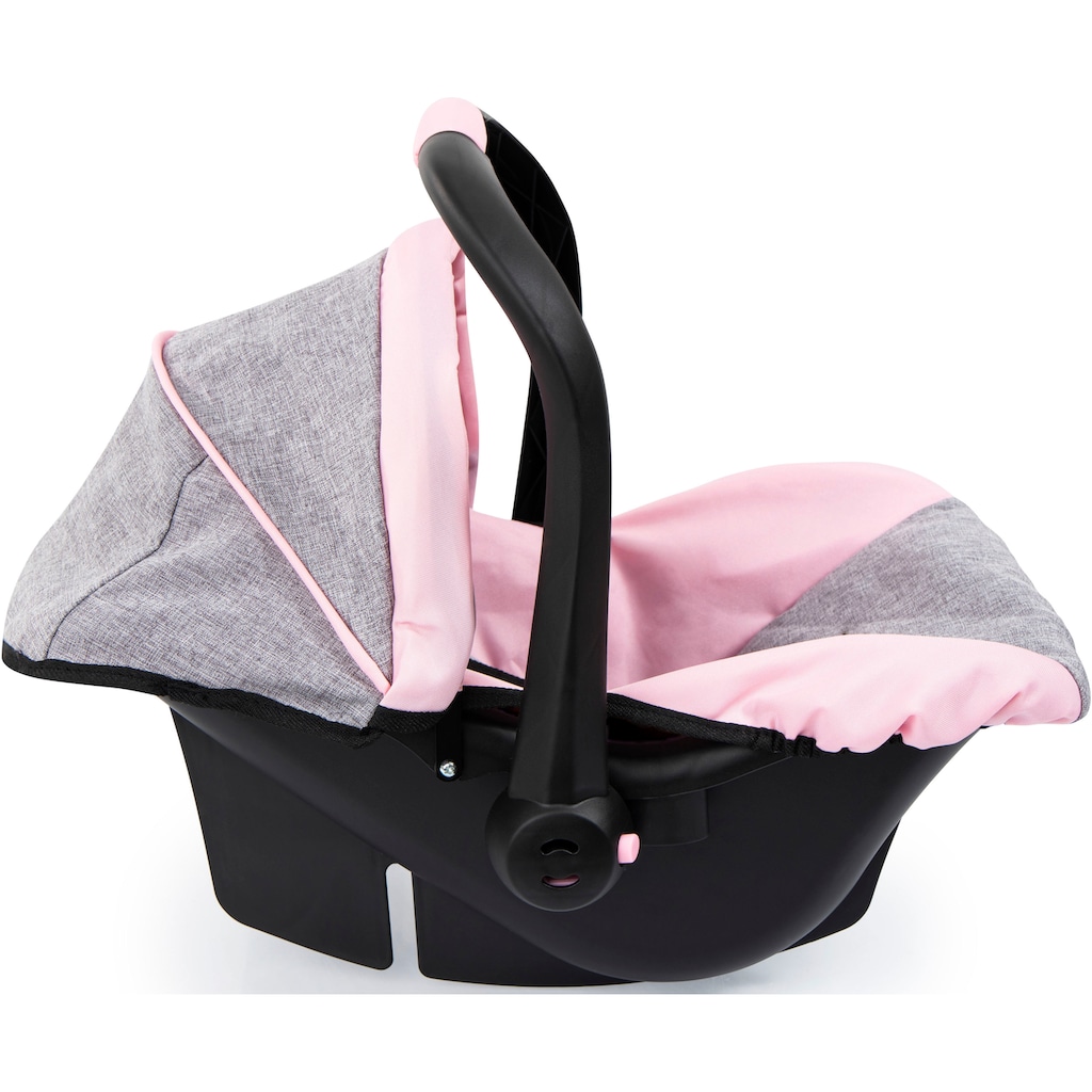 Bayer Puppen Autositz »Puppen-Autositz mit Dach, grau/rosa«