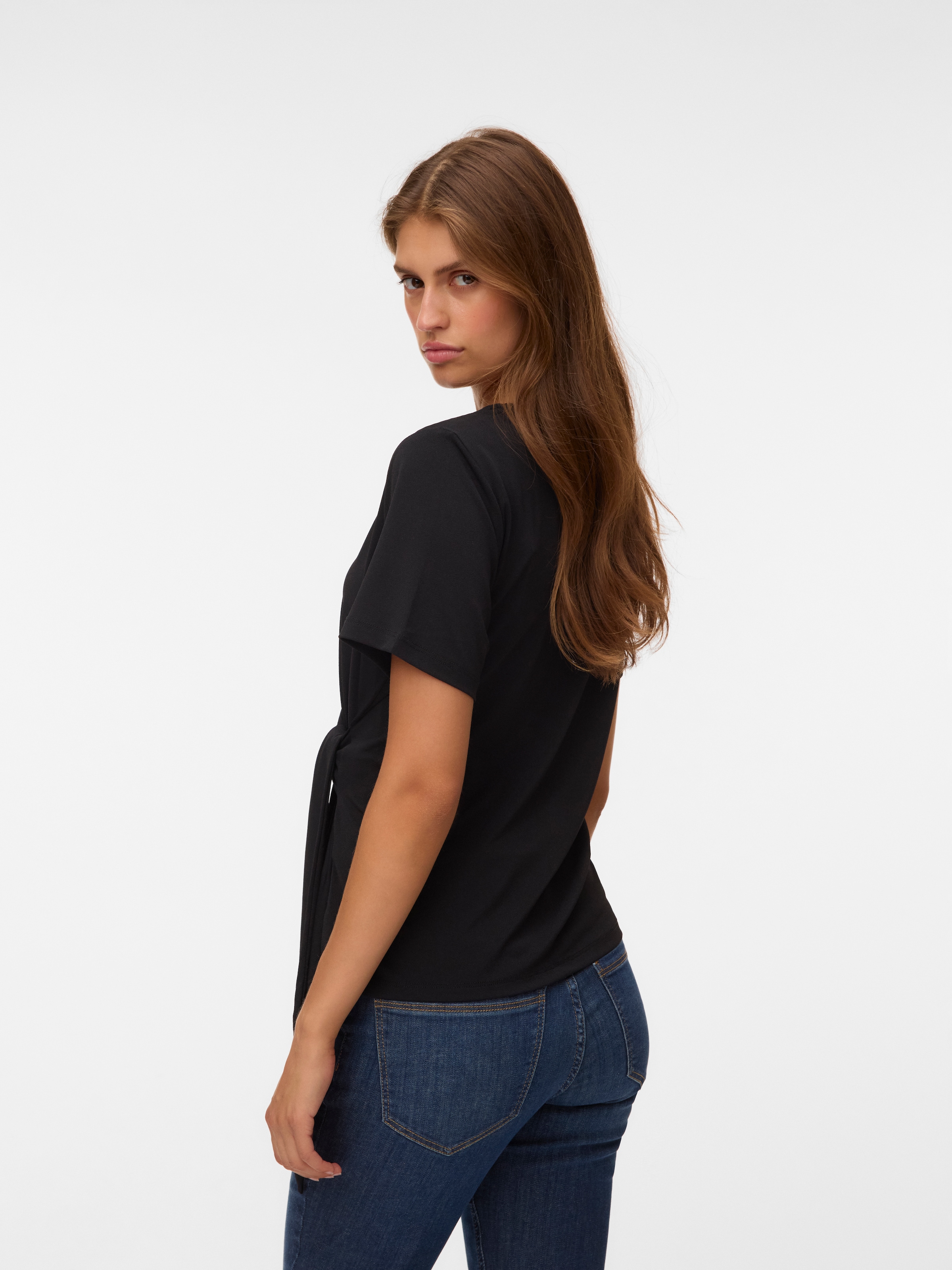 Vero Moda Kurzarmshirt »VMJILL SS TOP JRS NOOS« Materialmix, regular fit