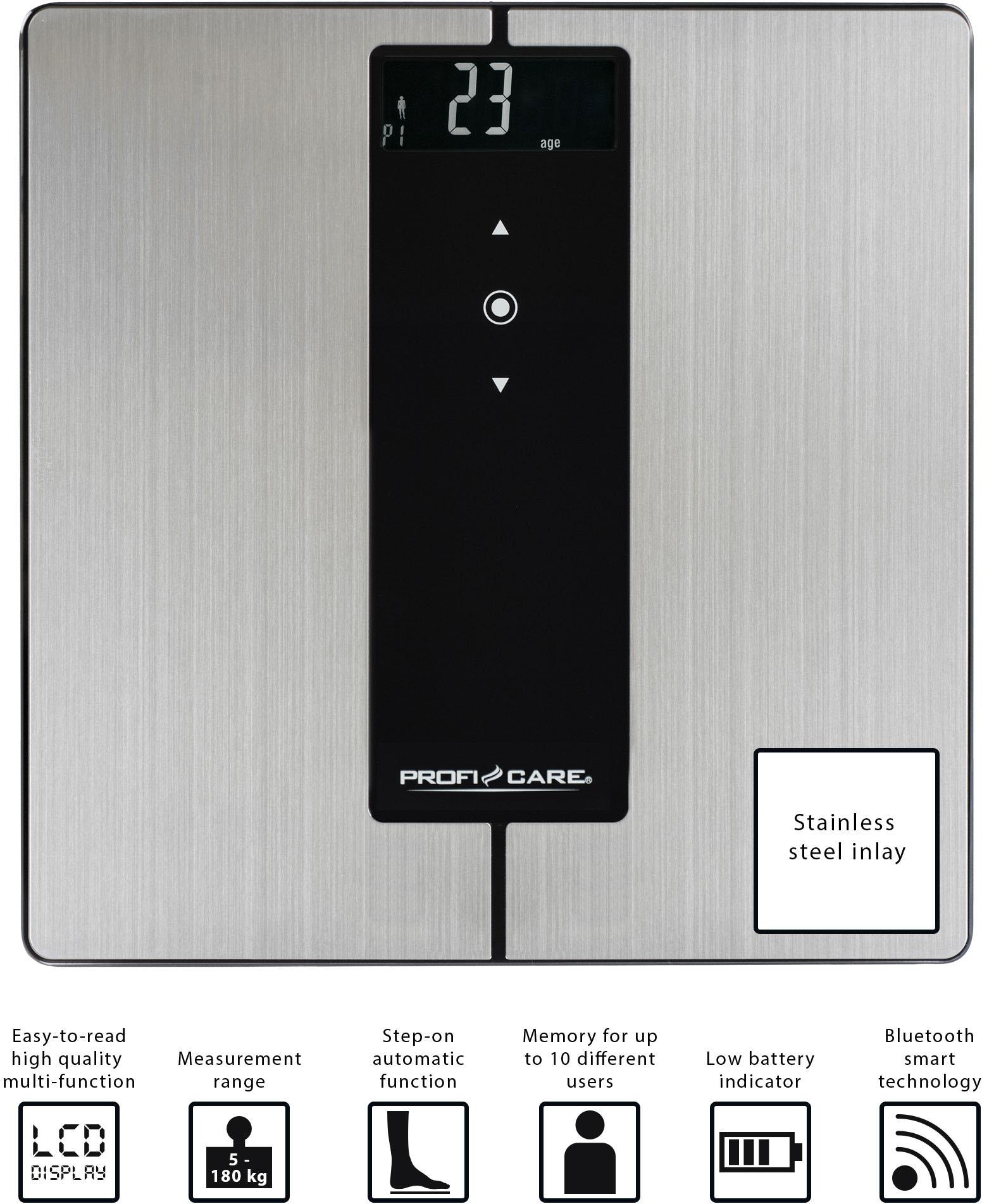 ProfiCare Körper-Analyse-Waage »PC-PW 3008 BT«, 9 in 1 mit Bluetooth