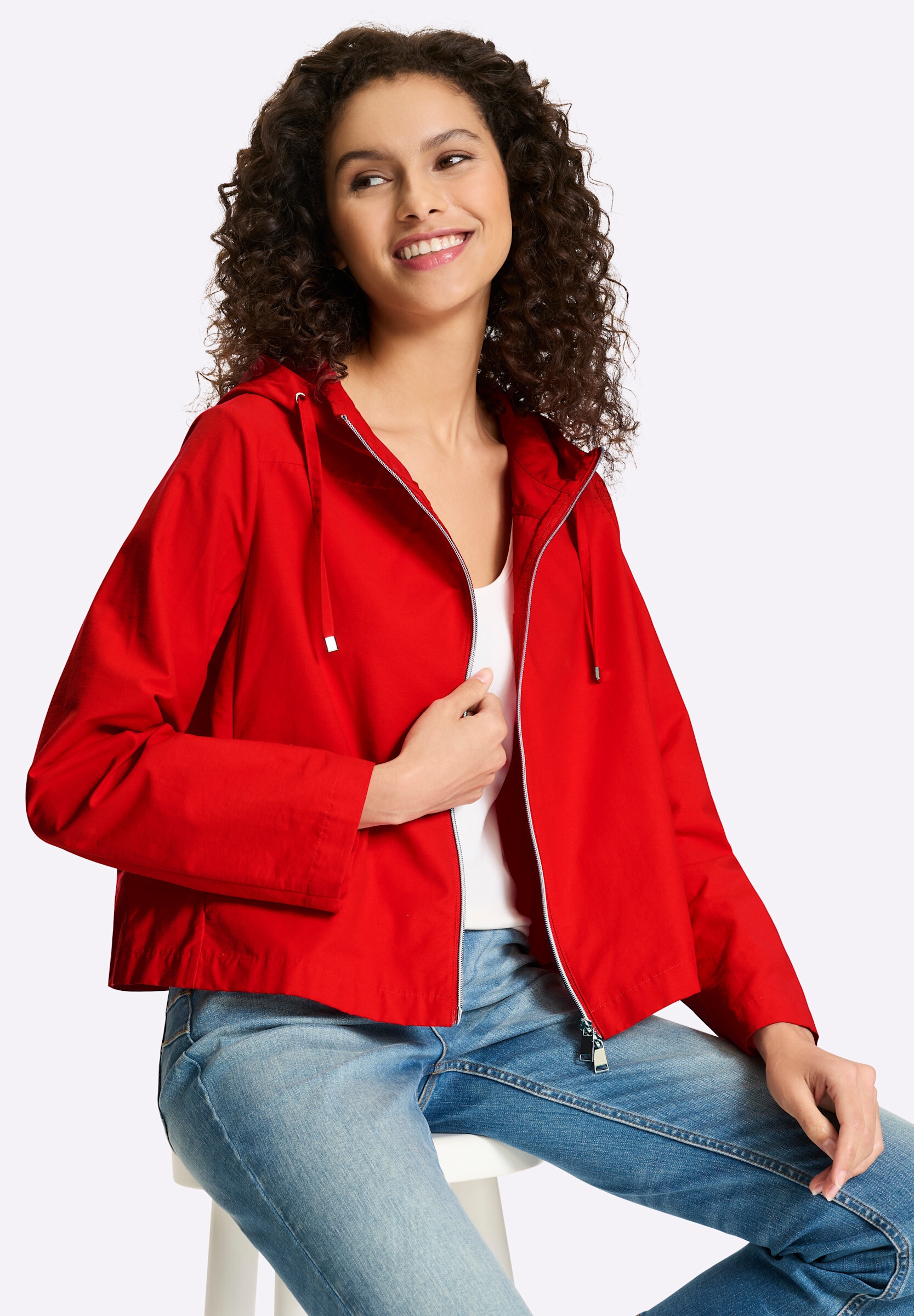 heine Kurzjacke »Jacke Kapuzenjacke mit 2-Wege-Zipper« mit Kapuze