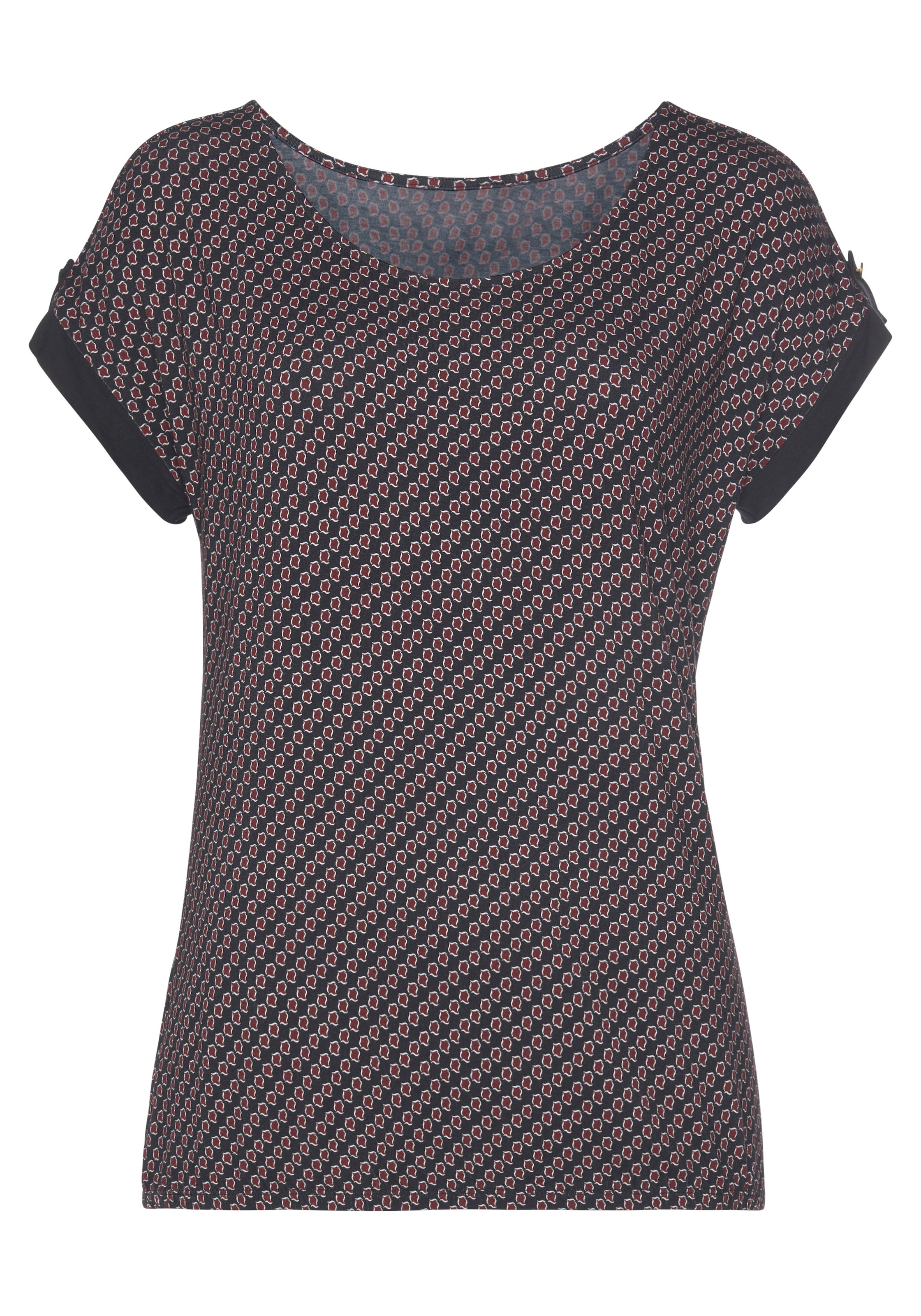 Vivance Kurzarmshirt »mit dekorativem Ärmelsaum«, (2er-Pack), aus weichem Viskose-Stretch