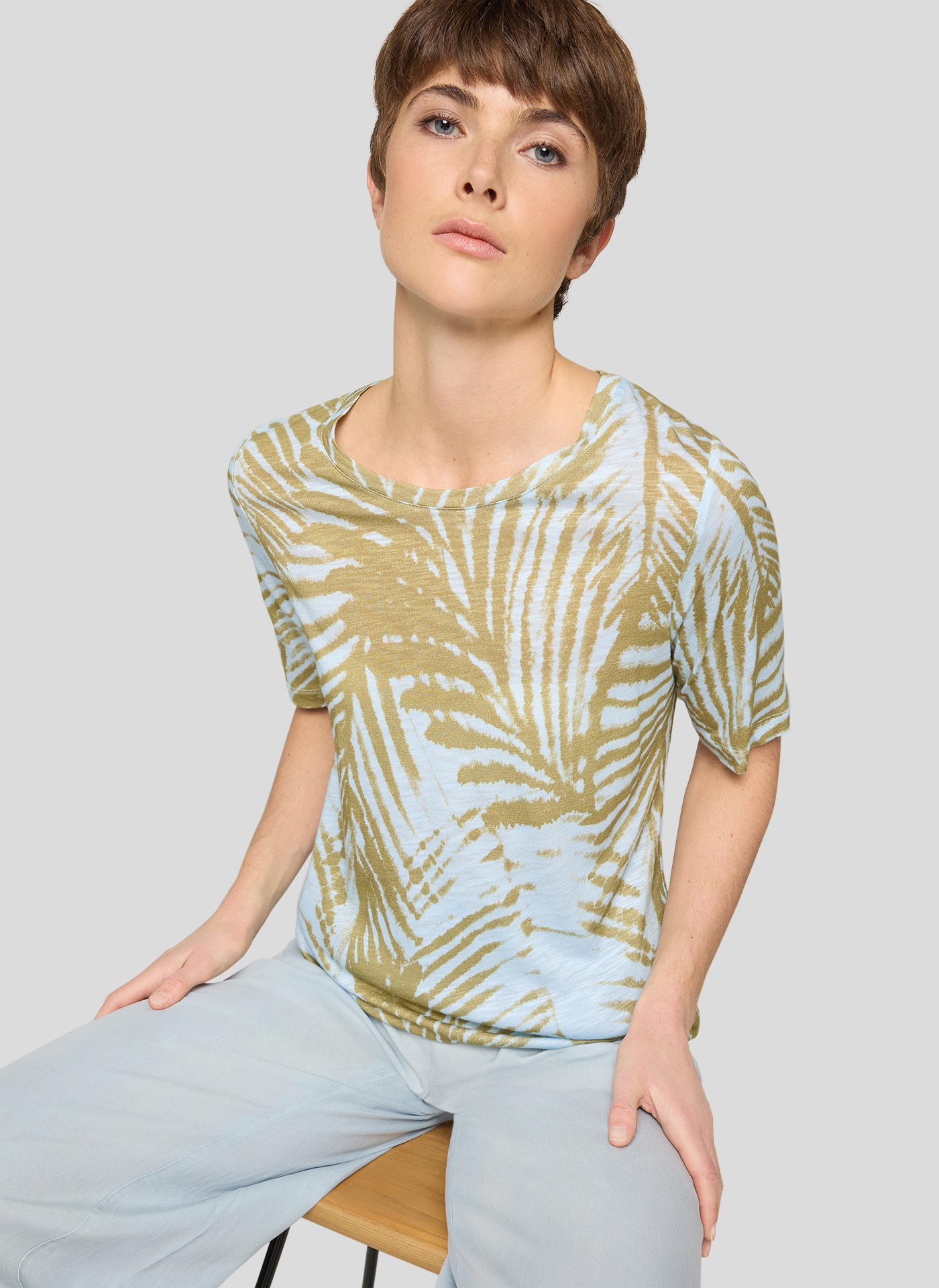 Rabe Kurzarmshirt mit floralem Muster