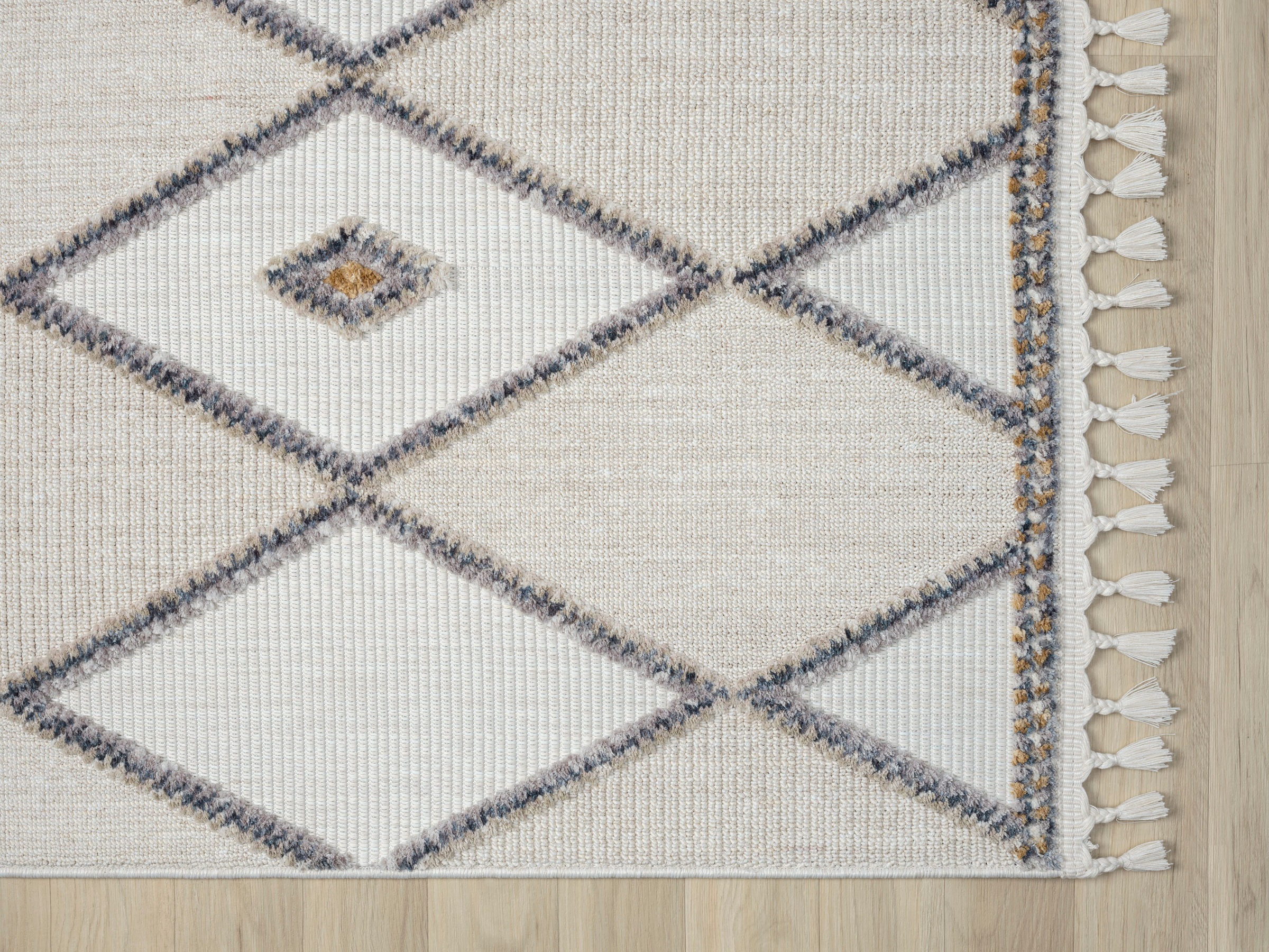 Myflair Möbel & Accessoires Teppich »Luana 2, LAGERRÄUMUNG!«, rechteckig, 10 mm Höhe, Kurzflor, Sisal Optik, mit Fransen, besonders weich durch Microfaser
