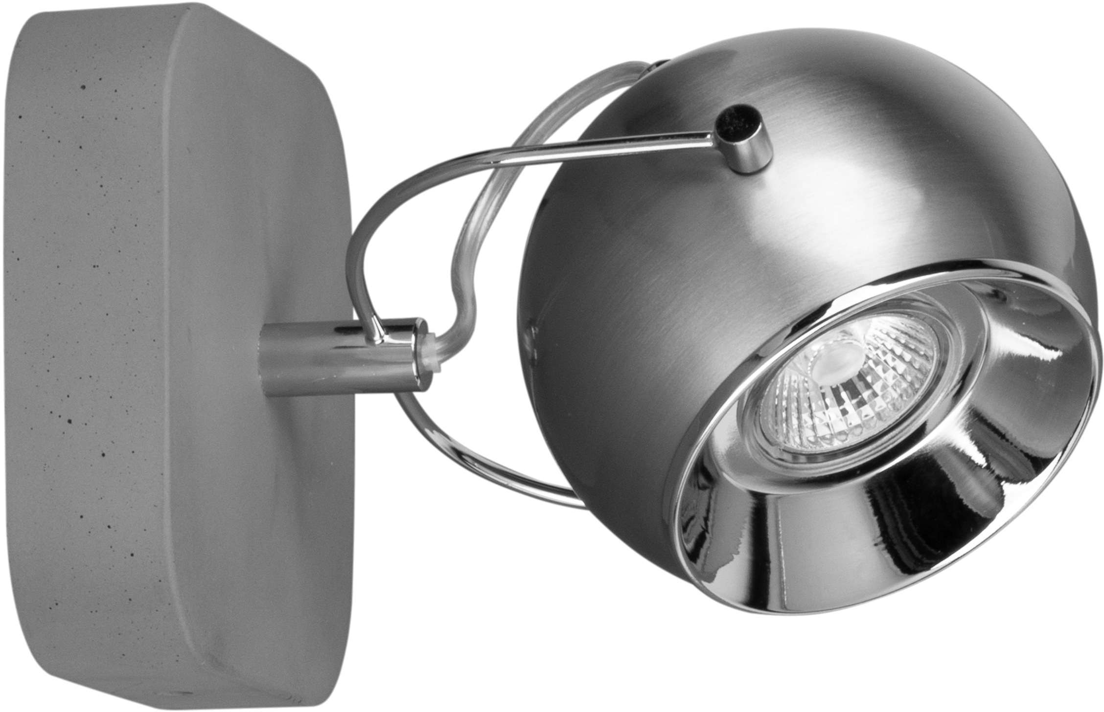SPOT Light Wandleuchte »BALL CONCRETE«, GU10, 1 St., Inklusive austauschbare LED-Leuchtmittel, bewegliche Spotköpfe, Basis aus echten Beton - handgefertigt, Naturprodukt - Nachhaltig, Made in Europe