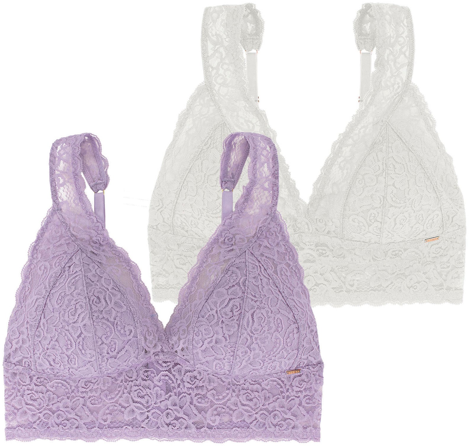Dorina Bralette »Lana« 2er Pack,  ohne Bügel, florale Spitze, breites Unterbrustband