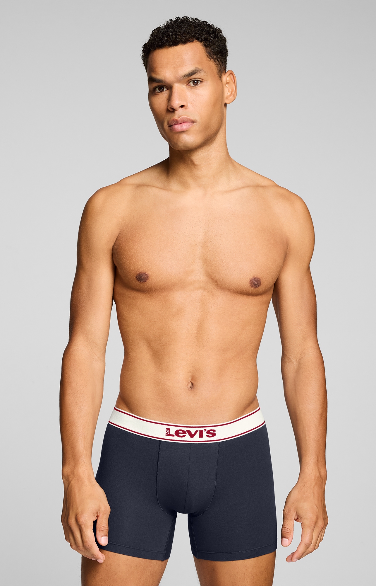 Levi's® Boxer »LEVIS MEN VNTG HTR BOXER BRIEF 2P« 2er Pack,  ohne Eingriff, uni, meliert, Logo-Bund, elastisch