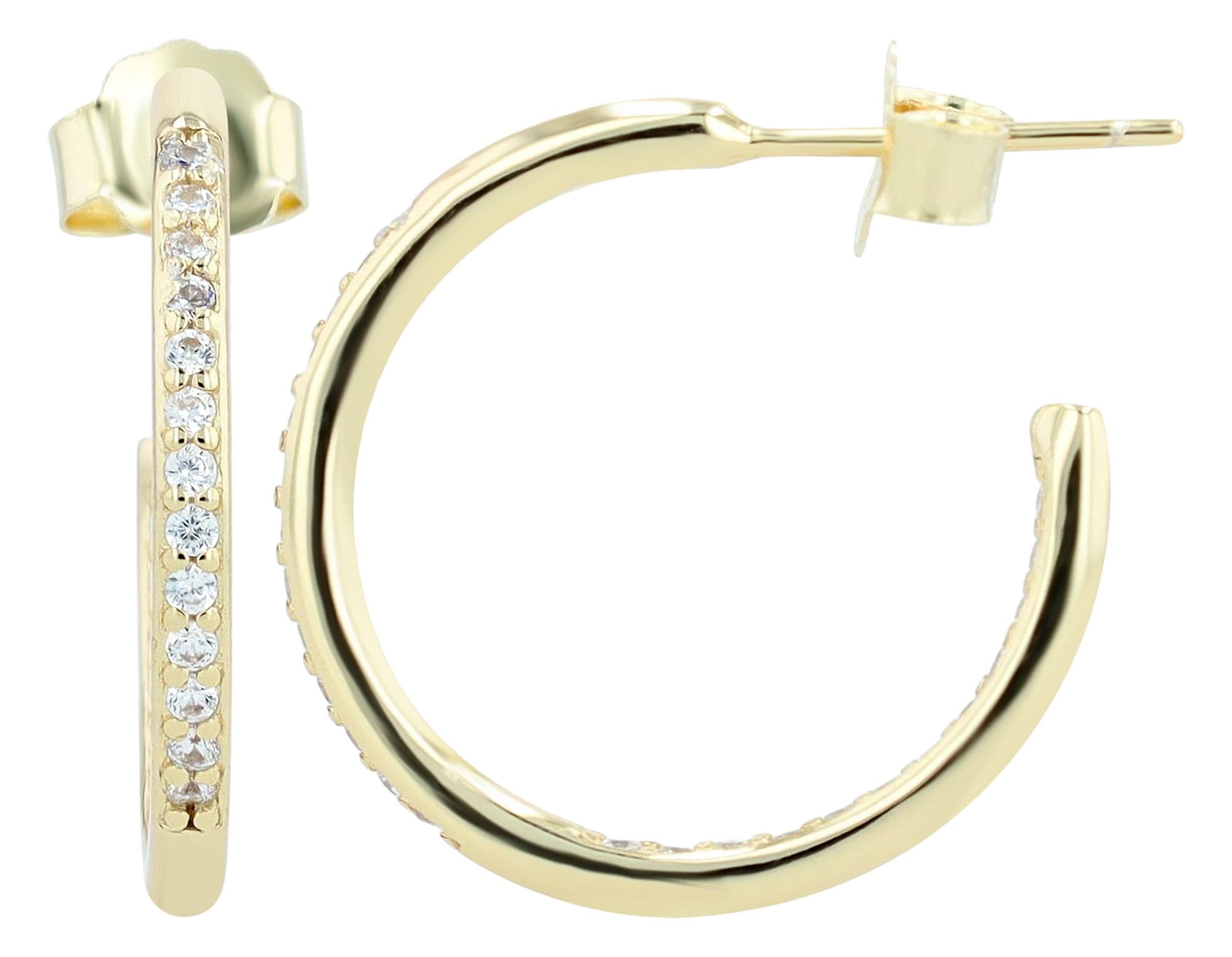 Adelia´s Paar Creolen »Damen Ohrringe ¿ Creole aus 925 Silber mit Zirkonia«