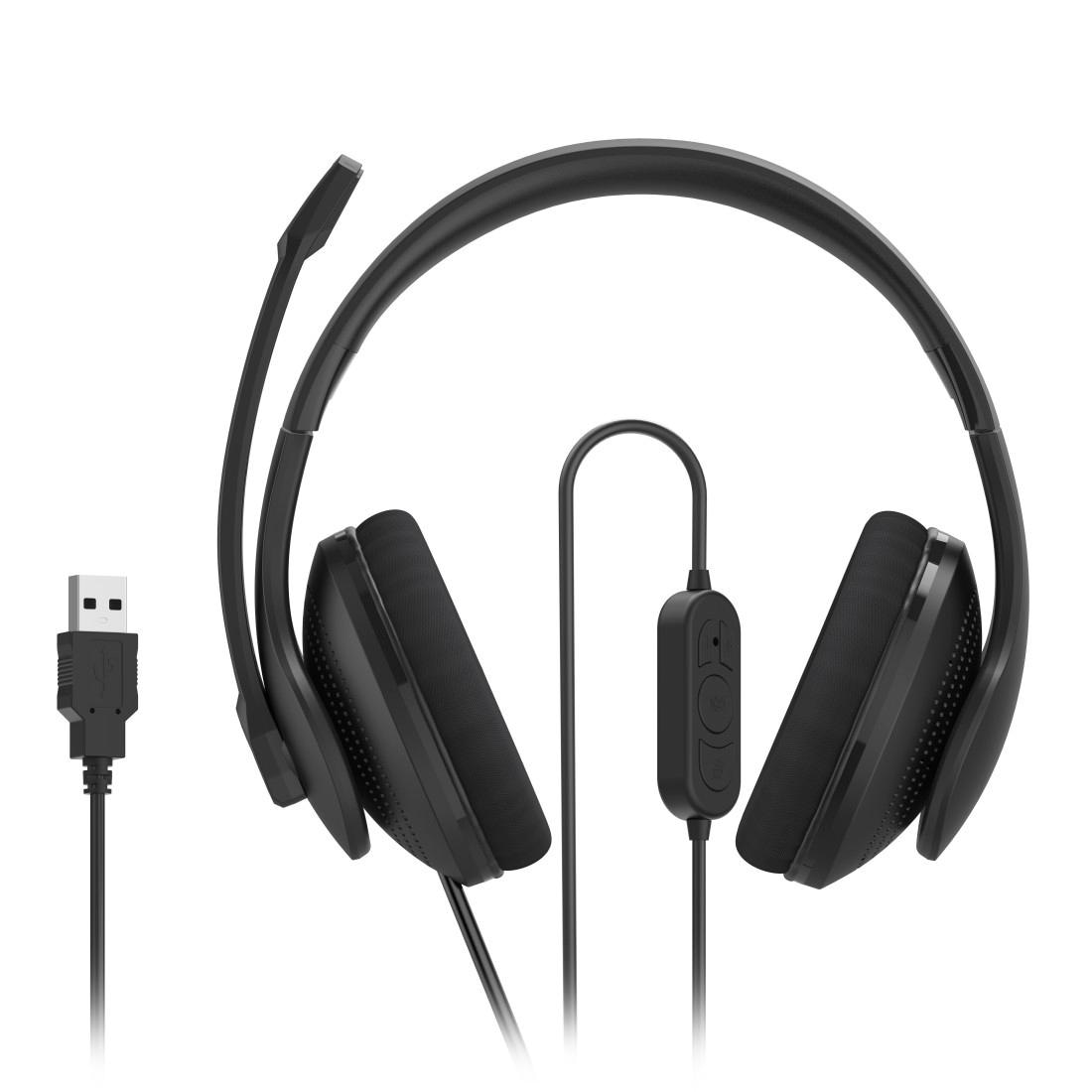 Hama PC-Headset »PC-Office-Headset "HS-USB300 V2", Stereo, Schwarz, USB-Headset«