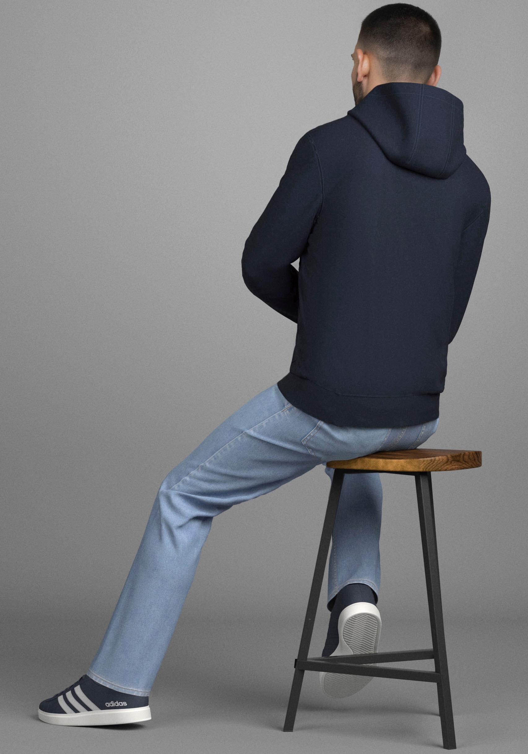 DELMAO Kapuzensweatshirt Langarm, lockere Passform, mit Print, mit Kapuze