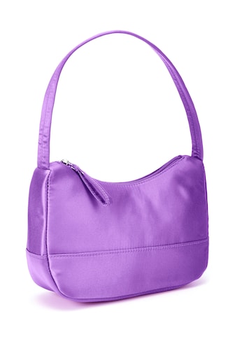 Handtasche, aus Satin, Schultertasche, Henkeltasche, Mini Bag, Trend Farbe Lila